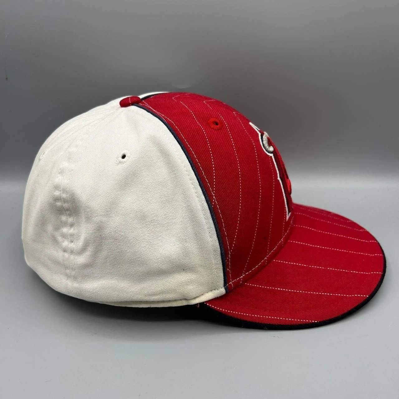 New Era Los Angeles LA Angels Hat Men 7 1/8 Red Embroidered Fitted Size ONE SIZE - 5 Thumbnail