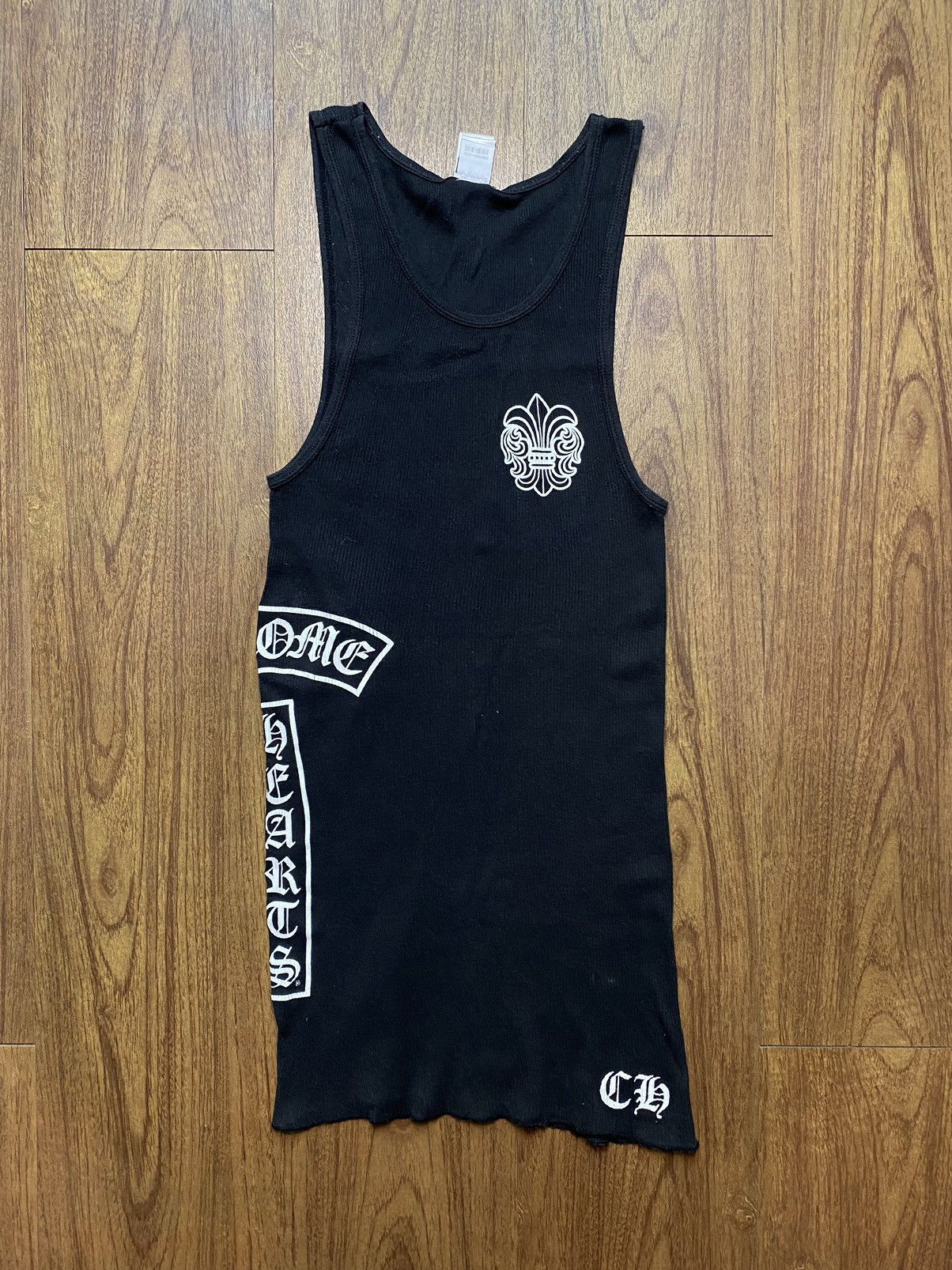 Pre-owned Chrome Hearts Fleur T Bar Logo Tanktop In Black