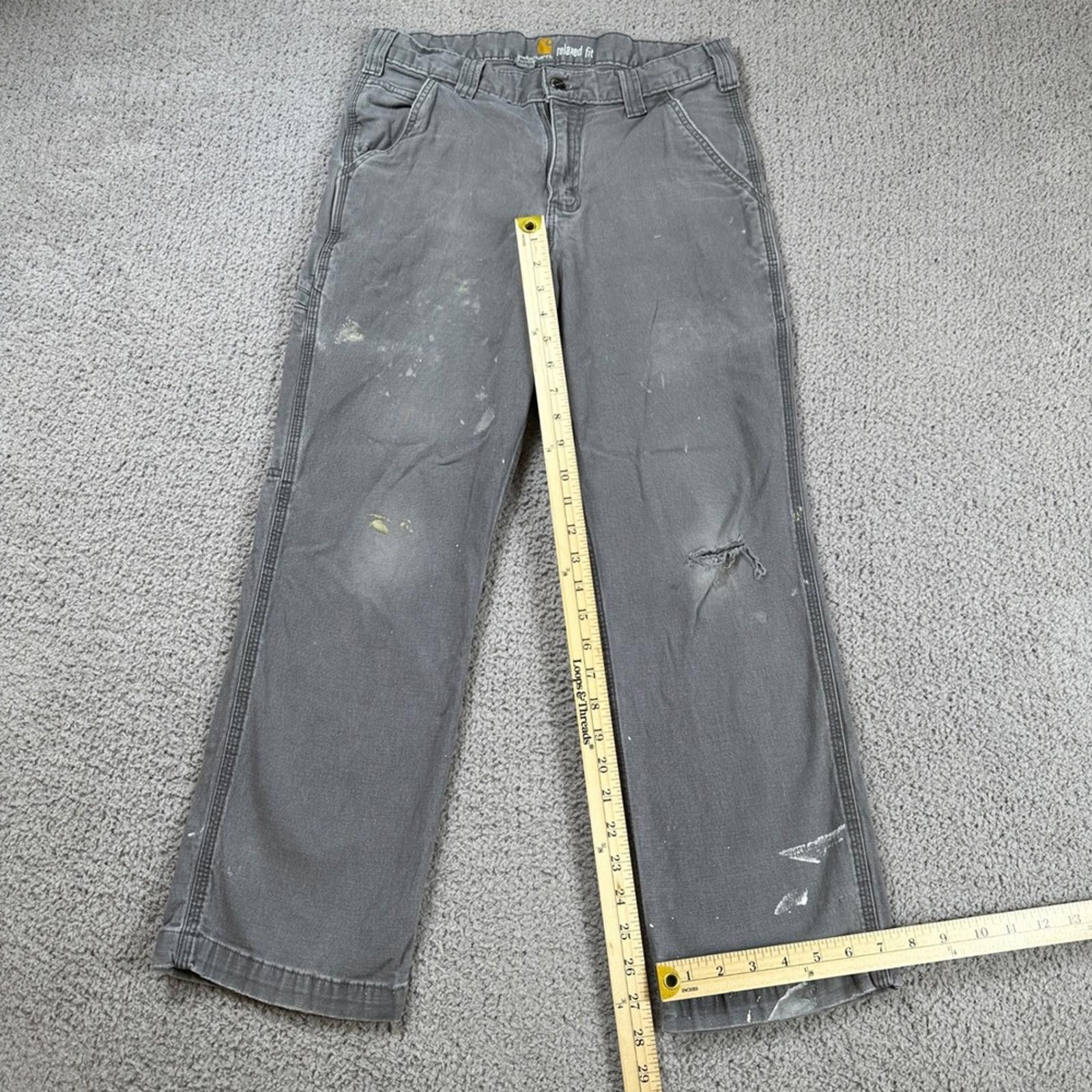 Carhartt Carhartt Relaxed Fit Carpenter Pants Men Gray 31x28 Workwear Size US 31 - 4 Thumbnail
