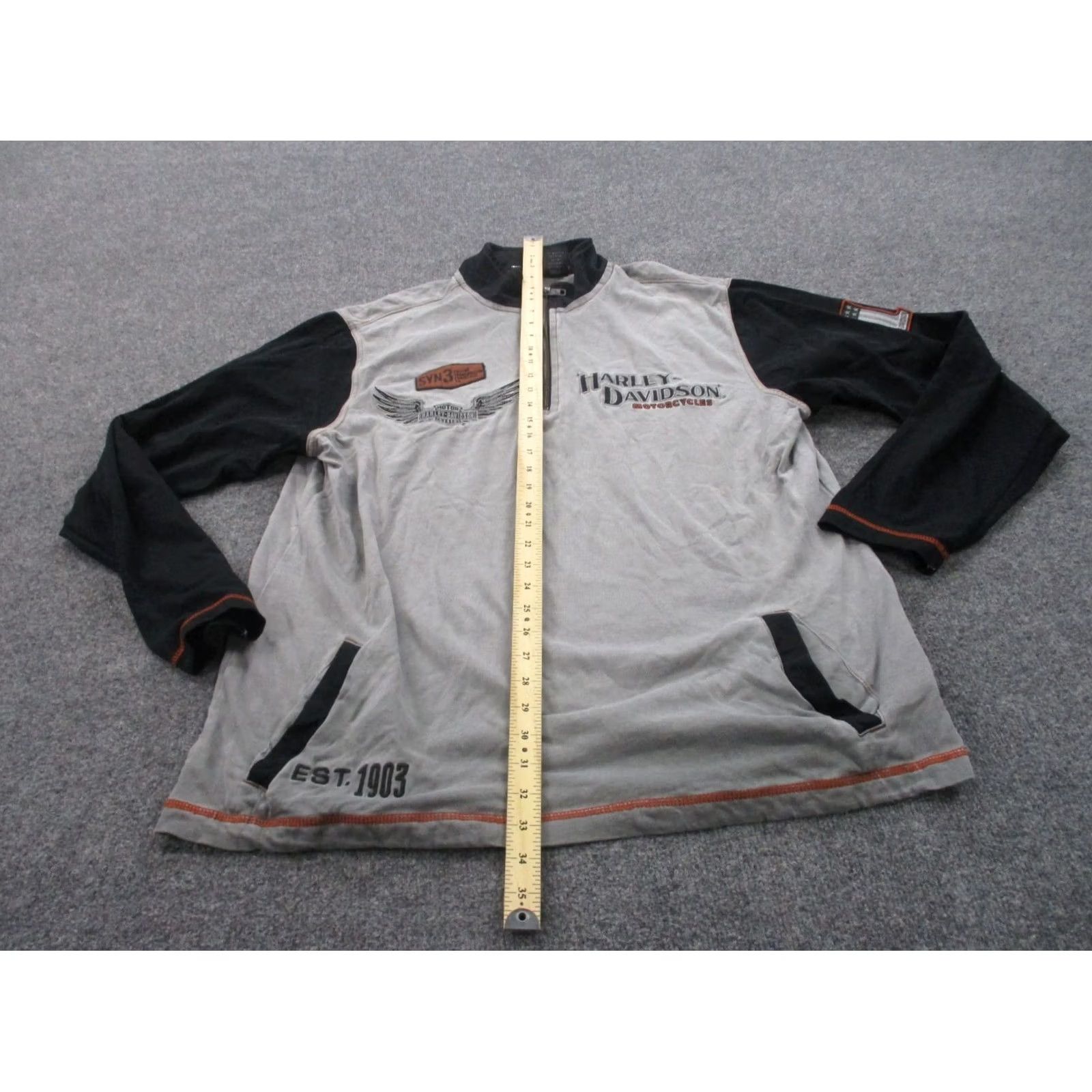 Harley Davidson Harley Davidson Jacket XL Gray Men Jumper Biker Riding Pullover Casual Logo Size US XL / EU 56 / 4 - 3 Thumbnail