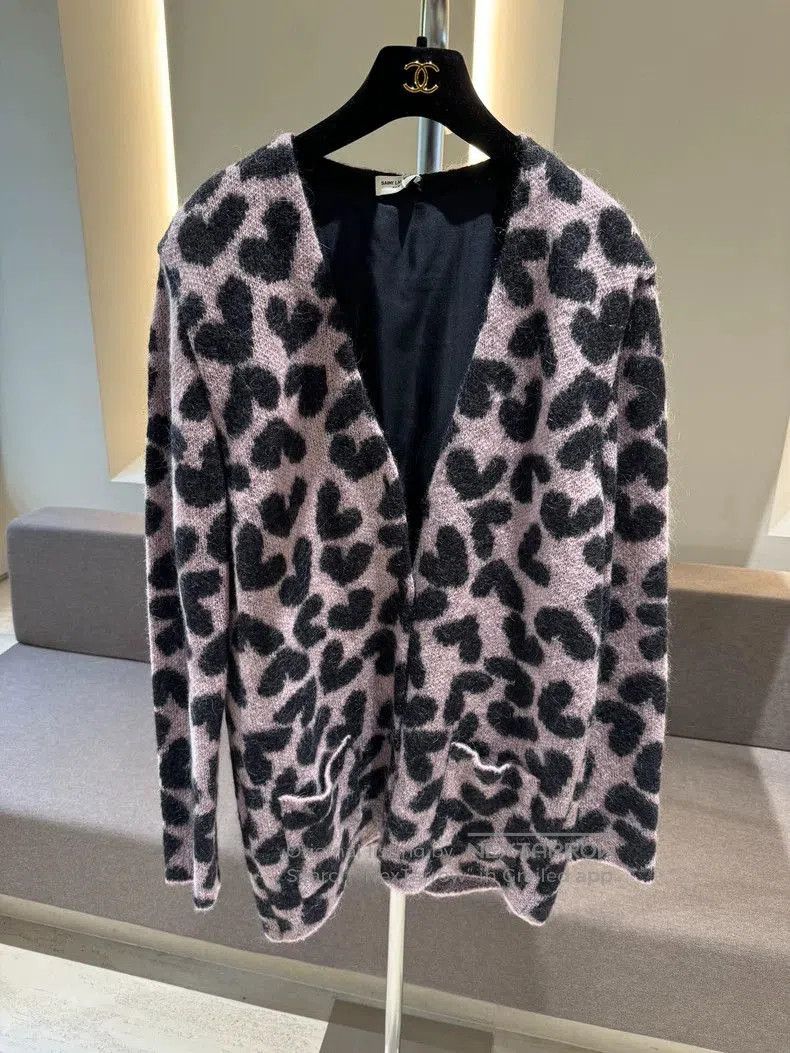 Saint Laurent Paris Saint Laurent Leopard Mohair Cardigan Size US XL / EU 56 / 4 - 1 Thumbnail