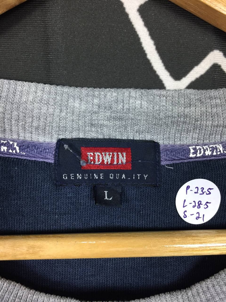 Edwin × Japanese Brand × Vintage Edwin Genuine Quality Embroidered Logo Longsleeve Tee Size US L / EU 52-54 / 3 - 7 Thumbnail