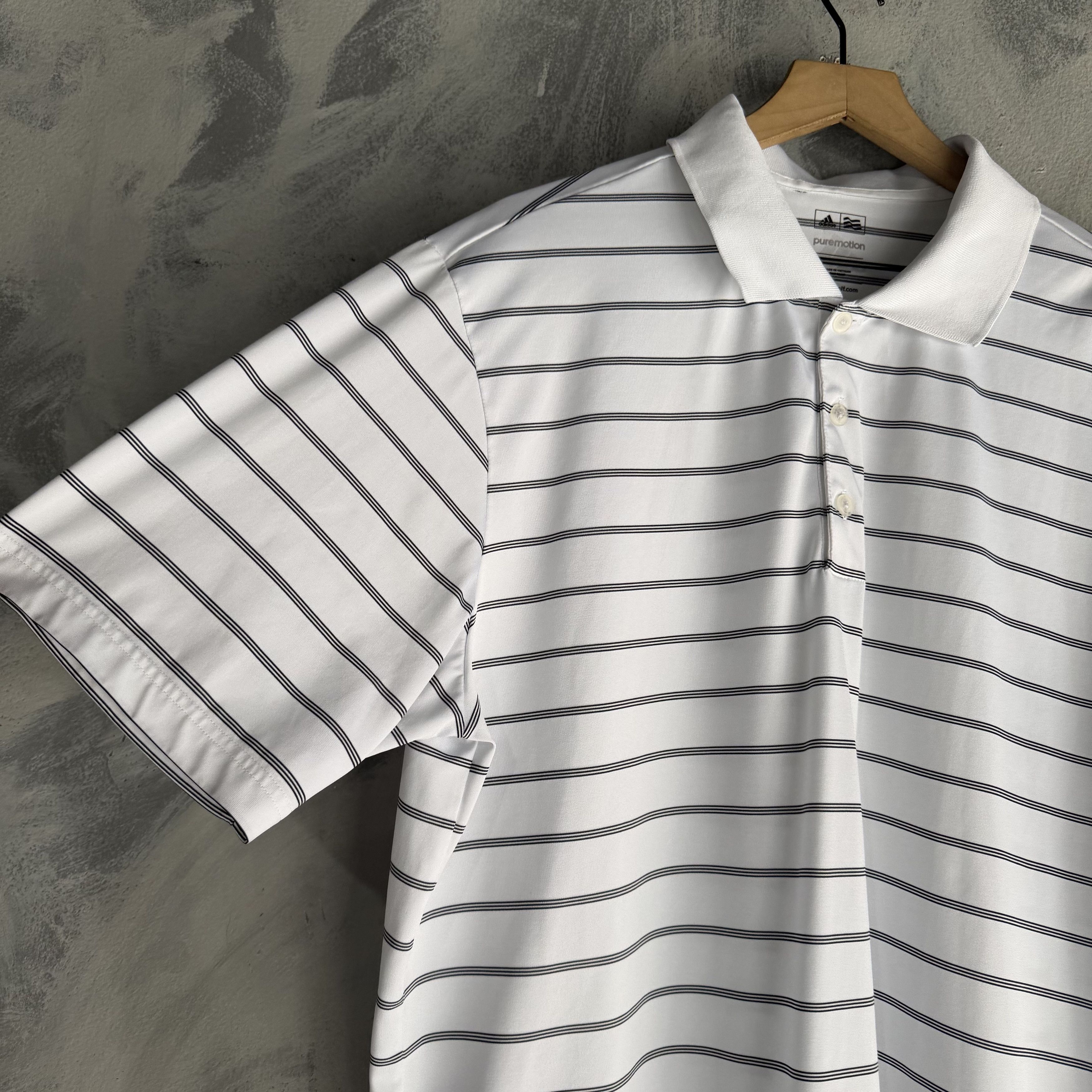 Adidas Adidas Golf PureMotion Polo T Shirt White & Black Size US XL / EU 56 / 4 - 2 Thumbnail