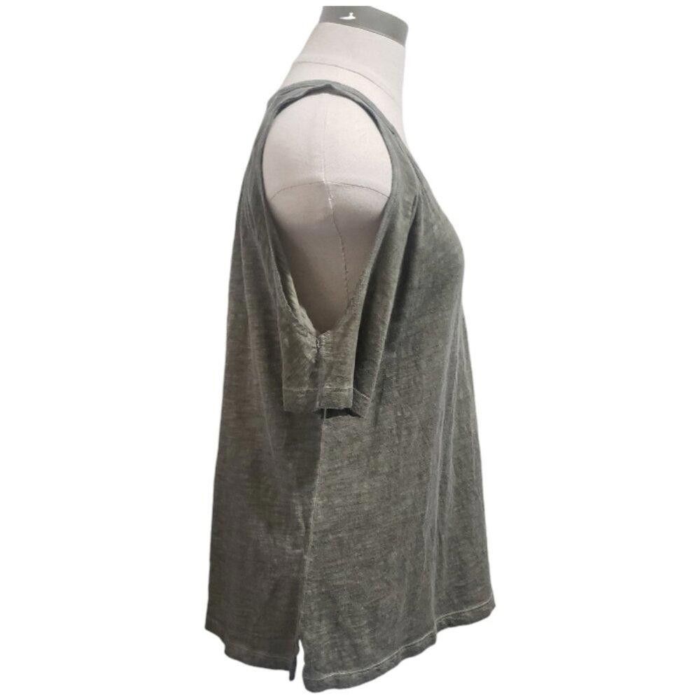 Sanctuary CT1838 Sanctuary Olive Green Open Shoulder Tee S Size S / US 4 / IT 40 - 2 Thumbnail