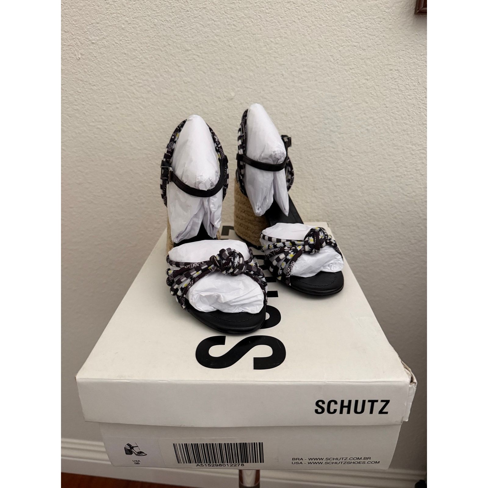 SCHUTZ New Schutz Dahra gingham strappy heel sandals black 5 Size US 5 / IT 35 - 3 Thumbnail