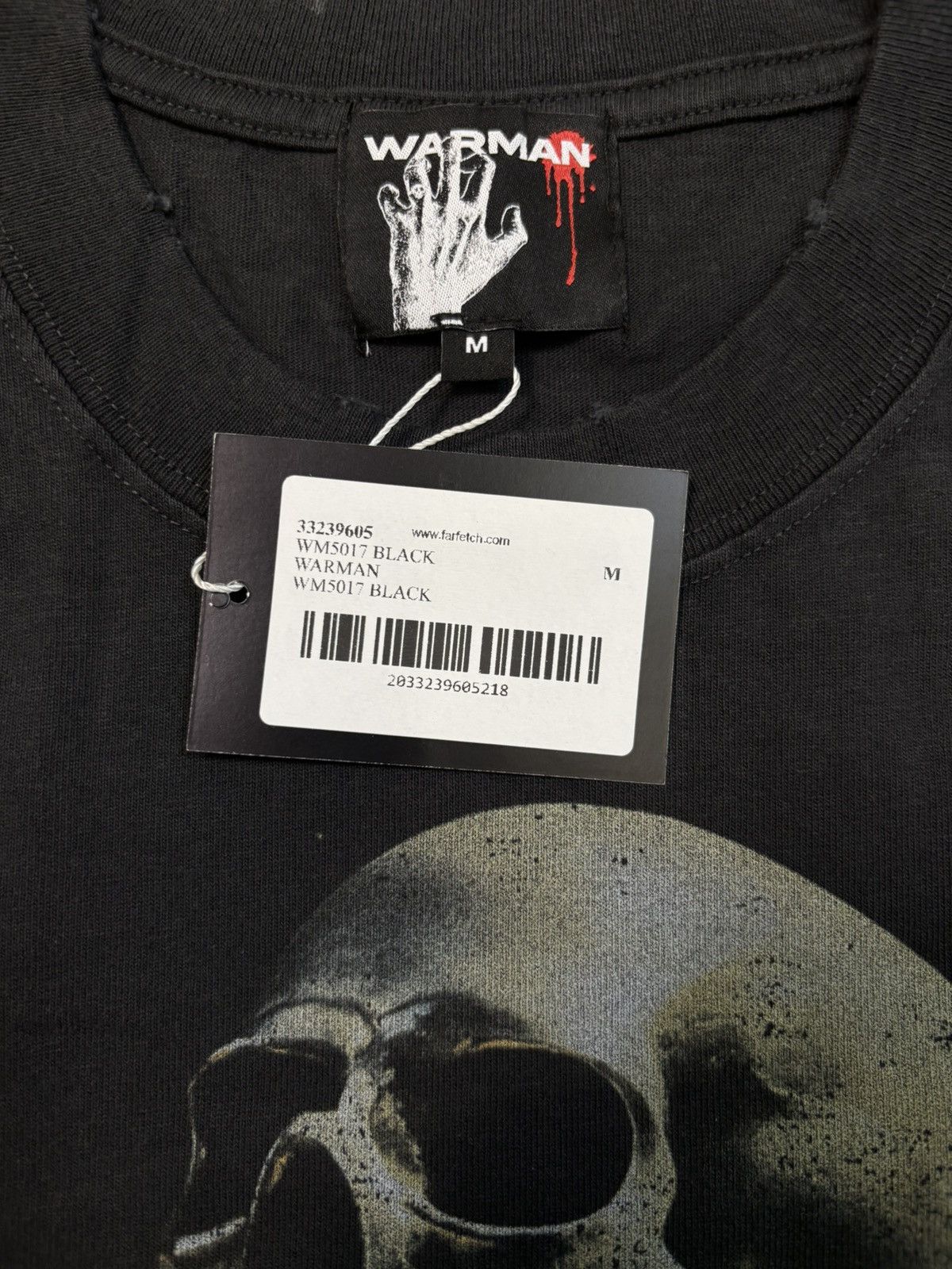 Vintage Warman Skeleton on Fire Graphic T-Shirt, Washed Black Size US M / EU 48-50 / 2 - 7 Thumbnail