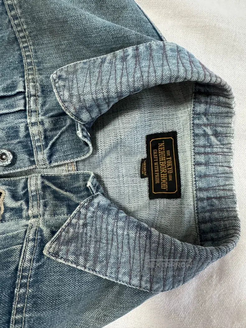 Neighborhood Neighborhood Ink wash oil stain denim jacket with embroide Size US M / EU 48-50 / 2 - 4 Thumbnail