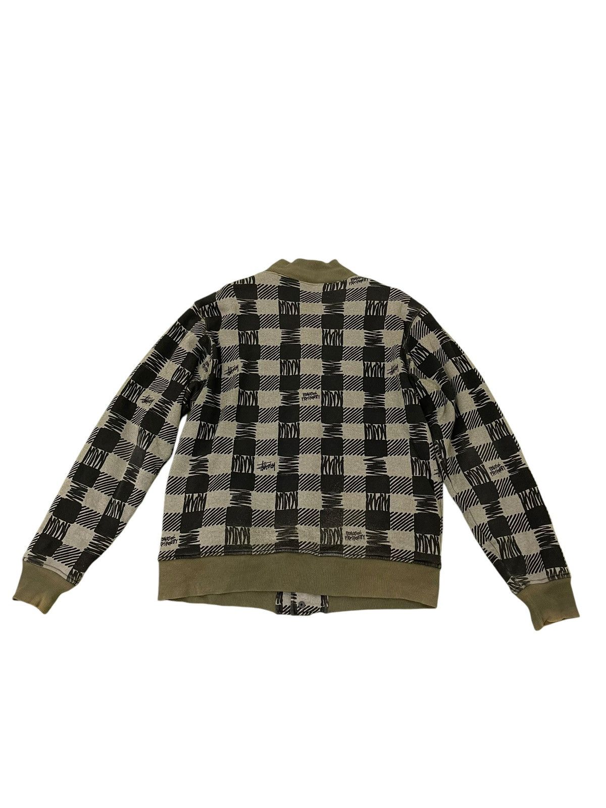 Japanese Brand Y2K Stussy Checker Varsity Jacket Sweatshirt 5🟩9 Size US L / EU 52-54 / 3 - 11 Thumbnail