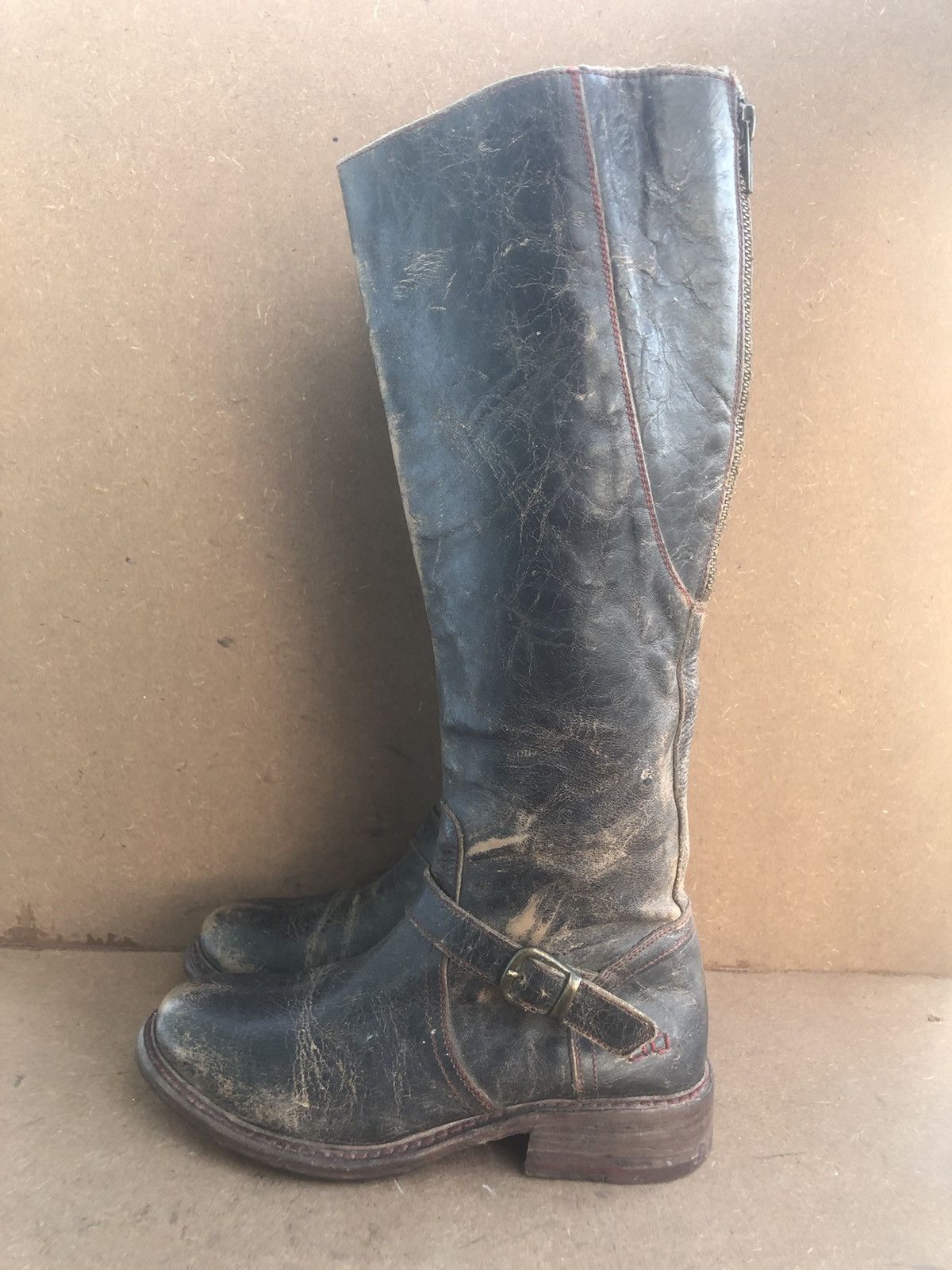 Bed Stu Bed Stu Grey Calfskin LeTher Women’s High Boots Size US 7.5 Size US 7.5 / IT 37.5 - 4 Thumbnail