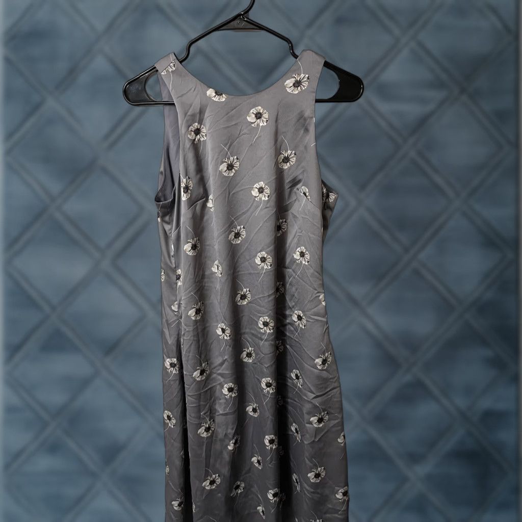 Banana Republic Women Banana Republic A-Line Dress Midi Floral Gray 6 Lined Dress Size 6 Womens Size M / US 6-8 / IT 42-44 - 1 Thumbnail