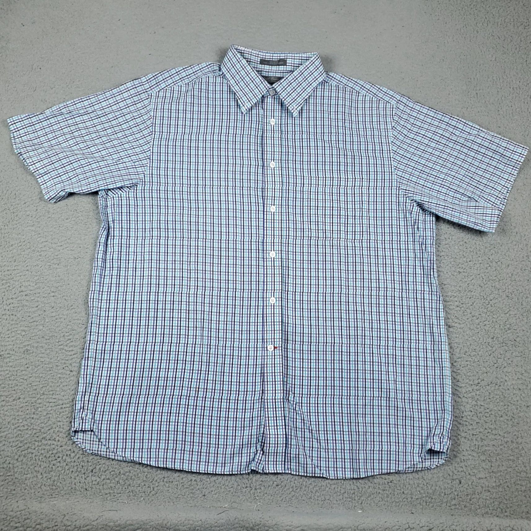 Cremieux VINTAGE Daniel Cremieux Blue Plaid Men's Short Sleeve Button-Up Shirt Adult XL Casual All Seasons Size US XL / EU 56 / 4 - 2 Thumbnail