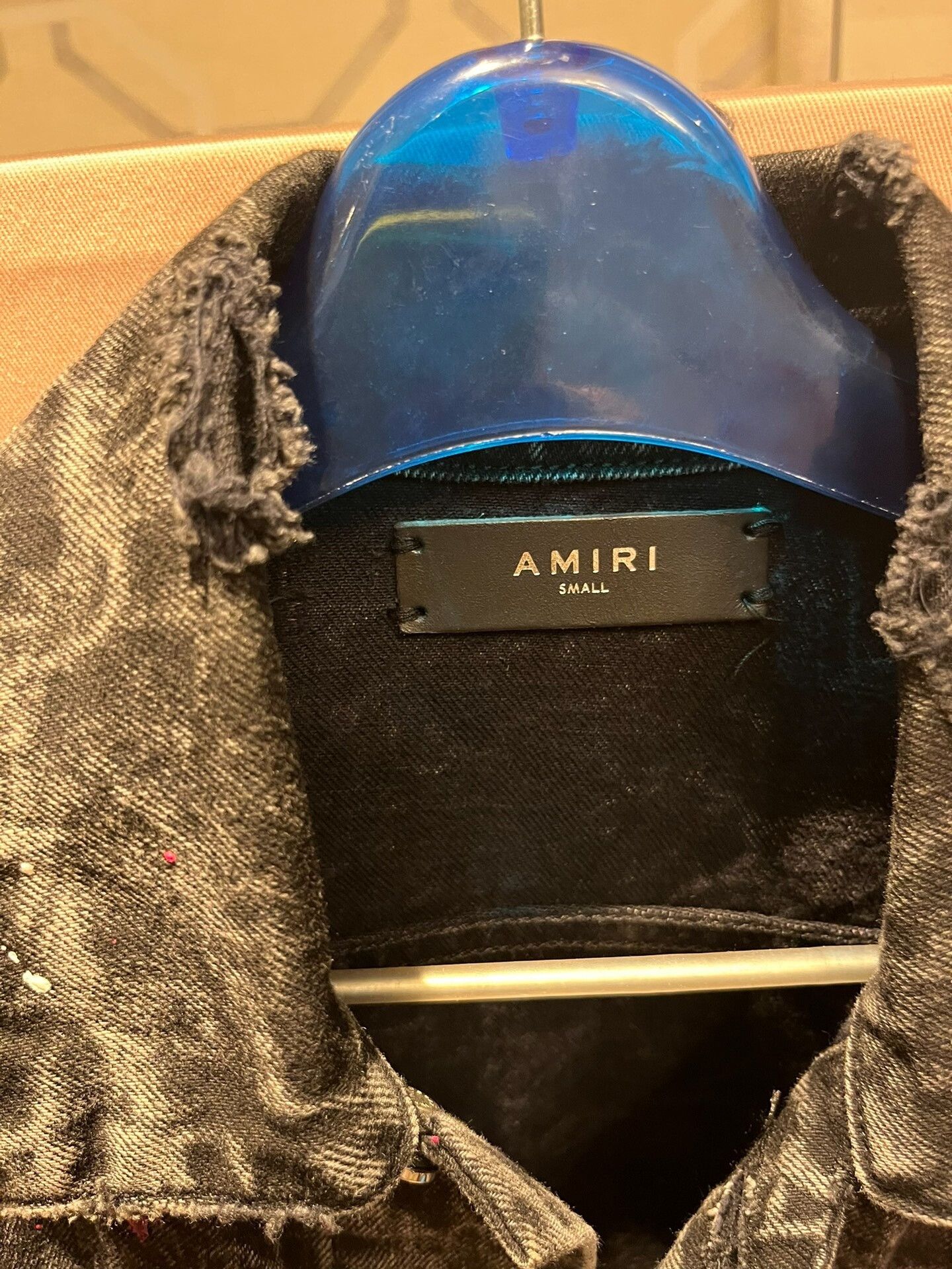 Amiri Amiri Black Spray Paint Distressed Denim Jacket Size US S / EU 44-46 / 1 - 3 Thumbnail