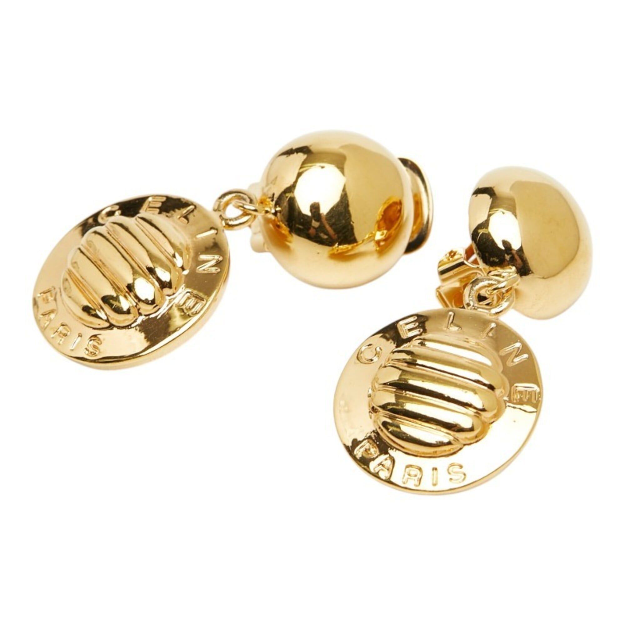 Celine Celine Vintage Triomphe Macadam Earrings, Gold Plated, Women's. Size ONE SIZE - 1 Thumbnail