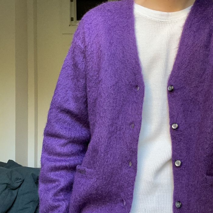 Supreme FW20 Purple Supreme Brushed Mohair Cardigan Sweater | Grailed