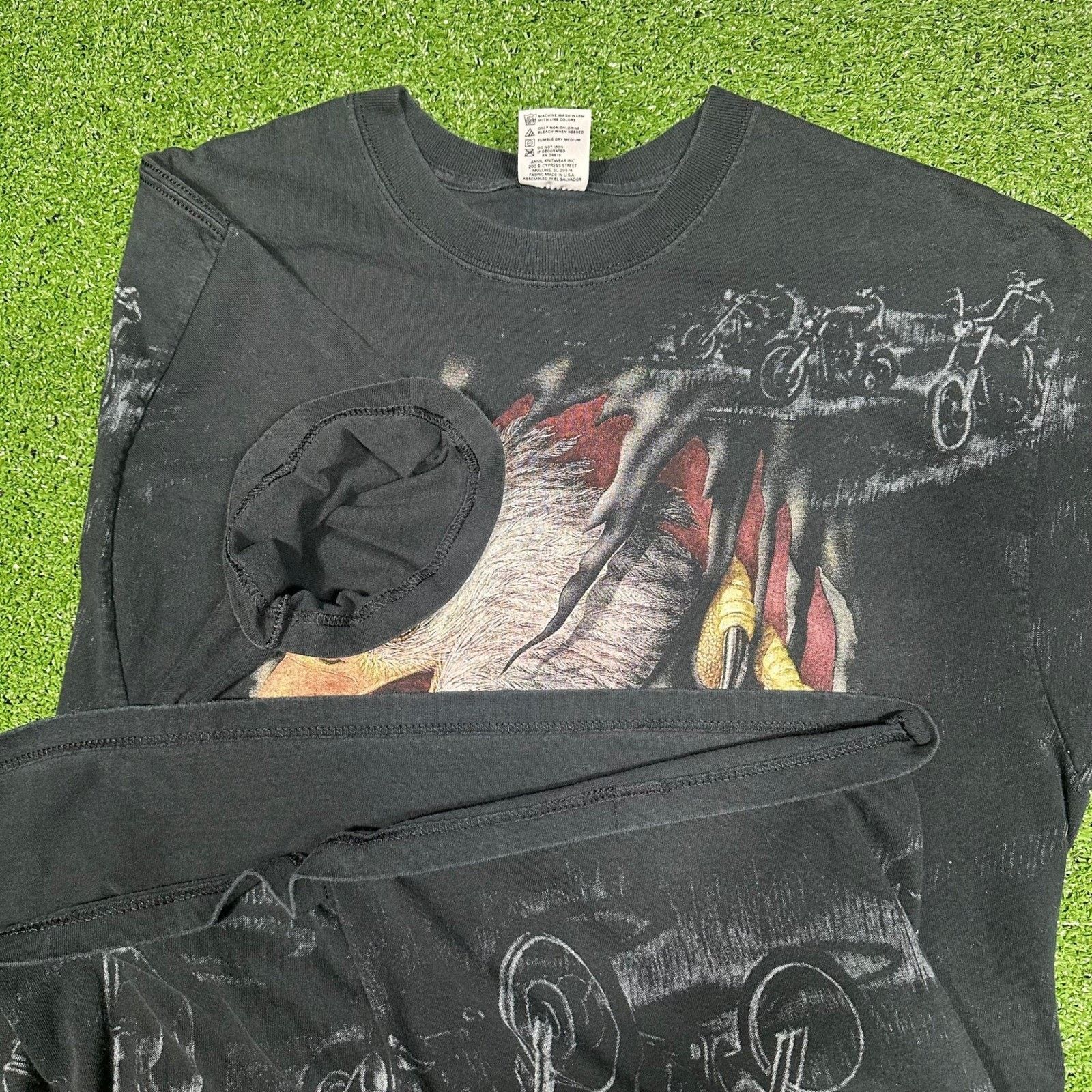 Anvil Vintage 90s Bald Eagle Break Biker AOP Men's XL Size US XL / EU 56 / 4 - 6 Thumbnail
