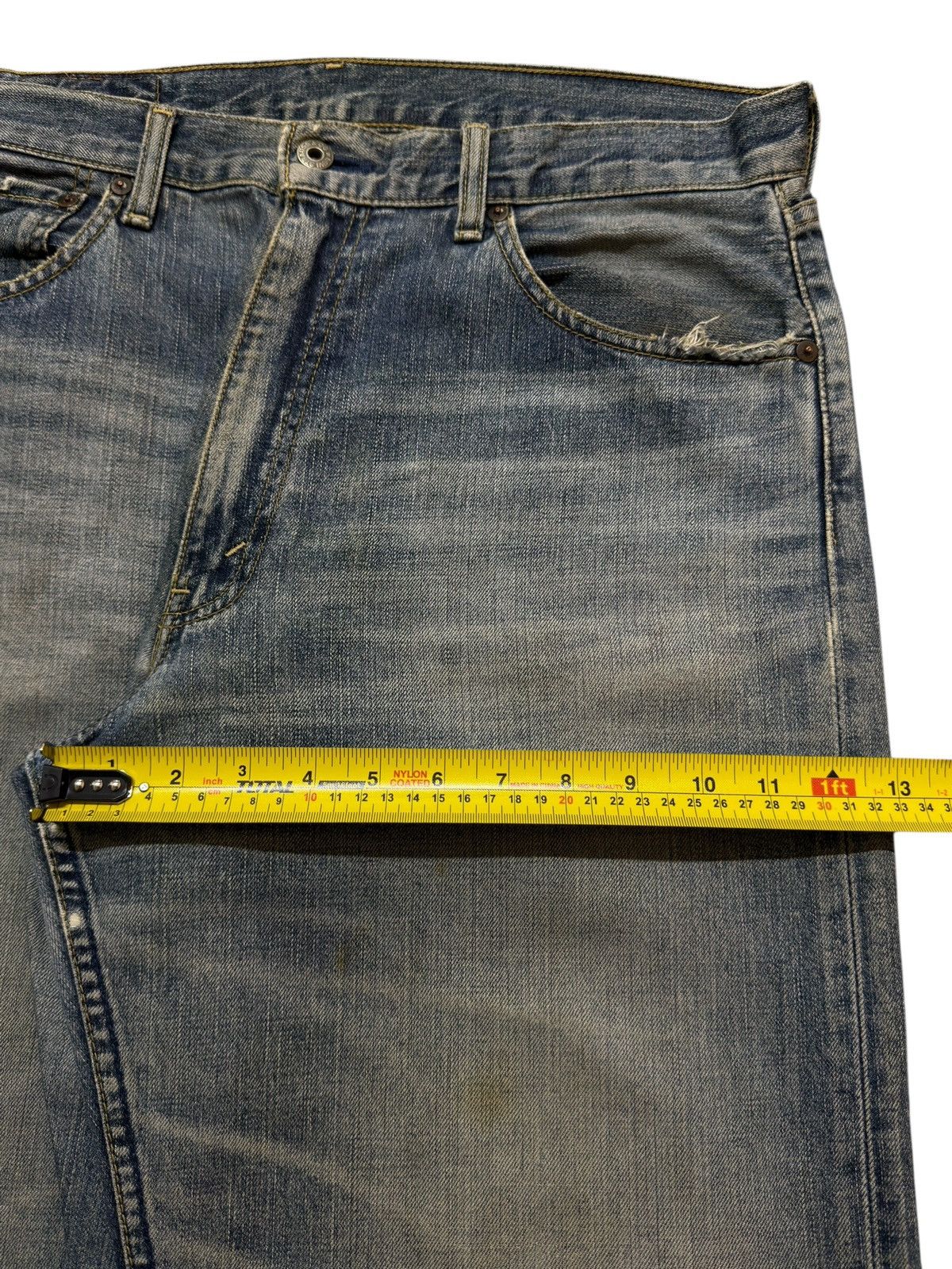 Levi's Vintage 90s Levis 503 Blue Faded Wash Whisker Wide Leg Baggy Size US 34 / EU 50 - 14 Thumbnail