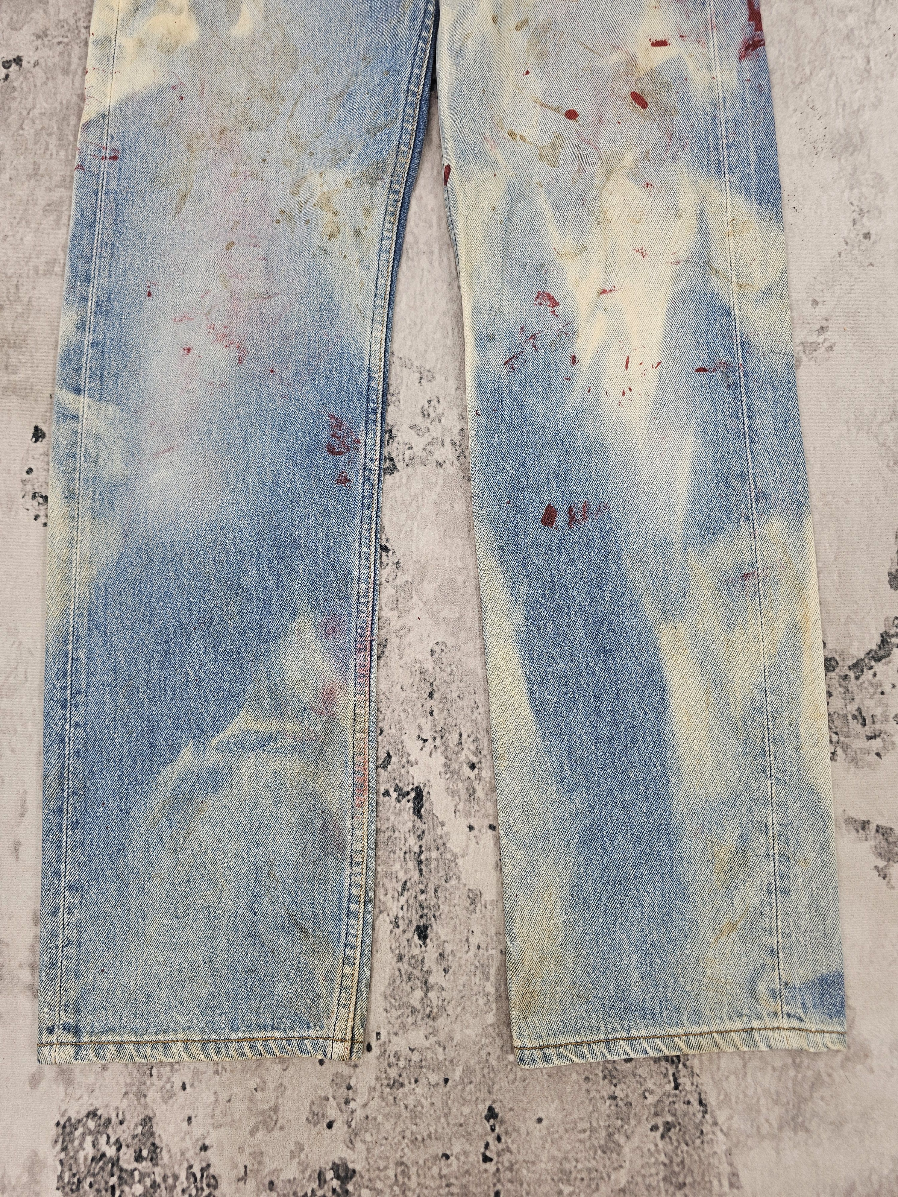 Levi's Vintage Clothing Vtg 90's LEVIS 501 Bleached Blue Jeans Made In USA L0566 Size US 31 - 4 Thumbnail