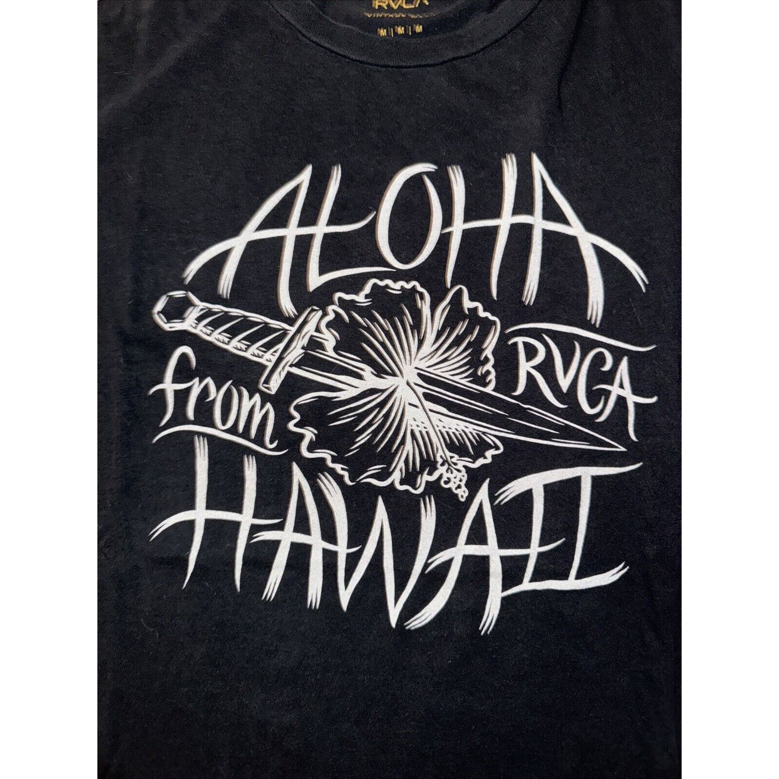 RVCA RVCA Aloha Hawaii T-Shirt Black Medium 20x27 Size US M / EU 48-50 / 2 - 2 Thumbnail