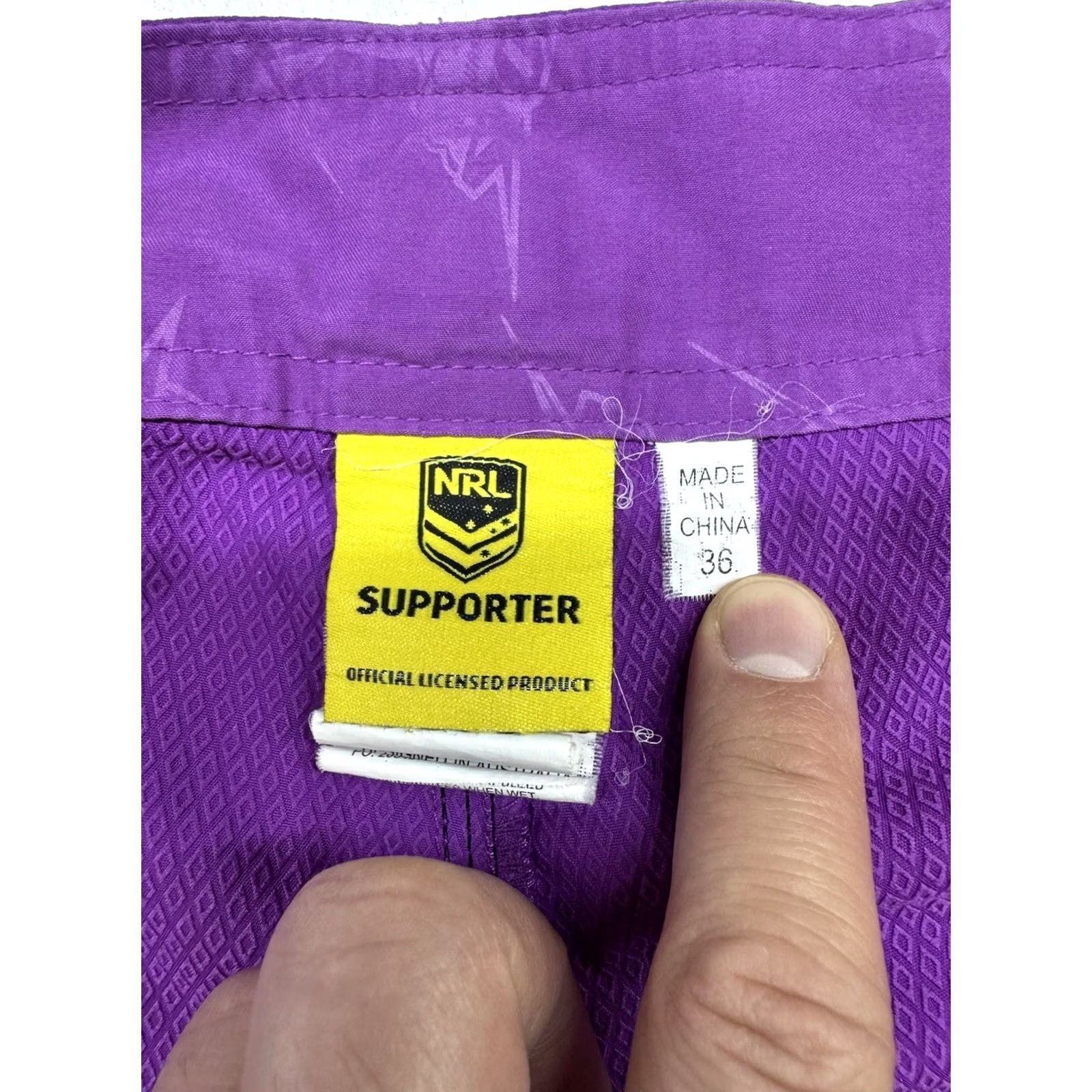 Quiksilver Quicksilver Board Shorts Storm Purple Mens 36 XL Melbourne Australian Rugby Striped Polyester Spandex Wave Surf Swim Bottoms Size US 36 / EU 52 - 3 Thumbnail