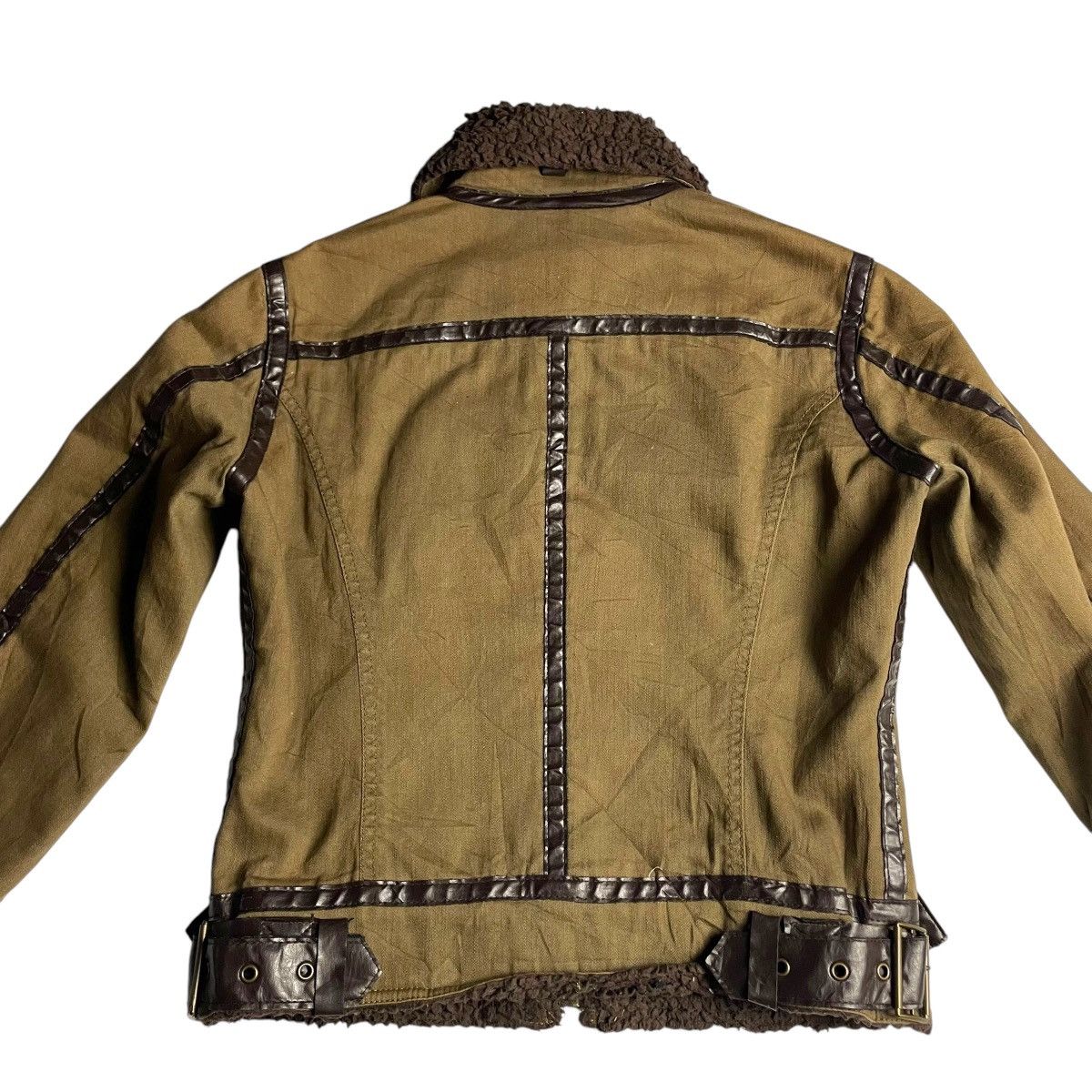 Von Dutch 🇯🇵 VINTAGE VON DUTCH COTTON + LEATHER FUR PUNK CROP JACKET Size L / US 10 / IT 46 - 8 Thumbnail