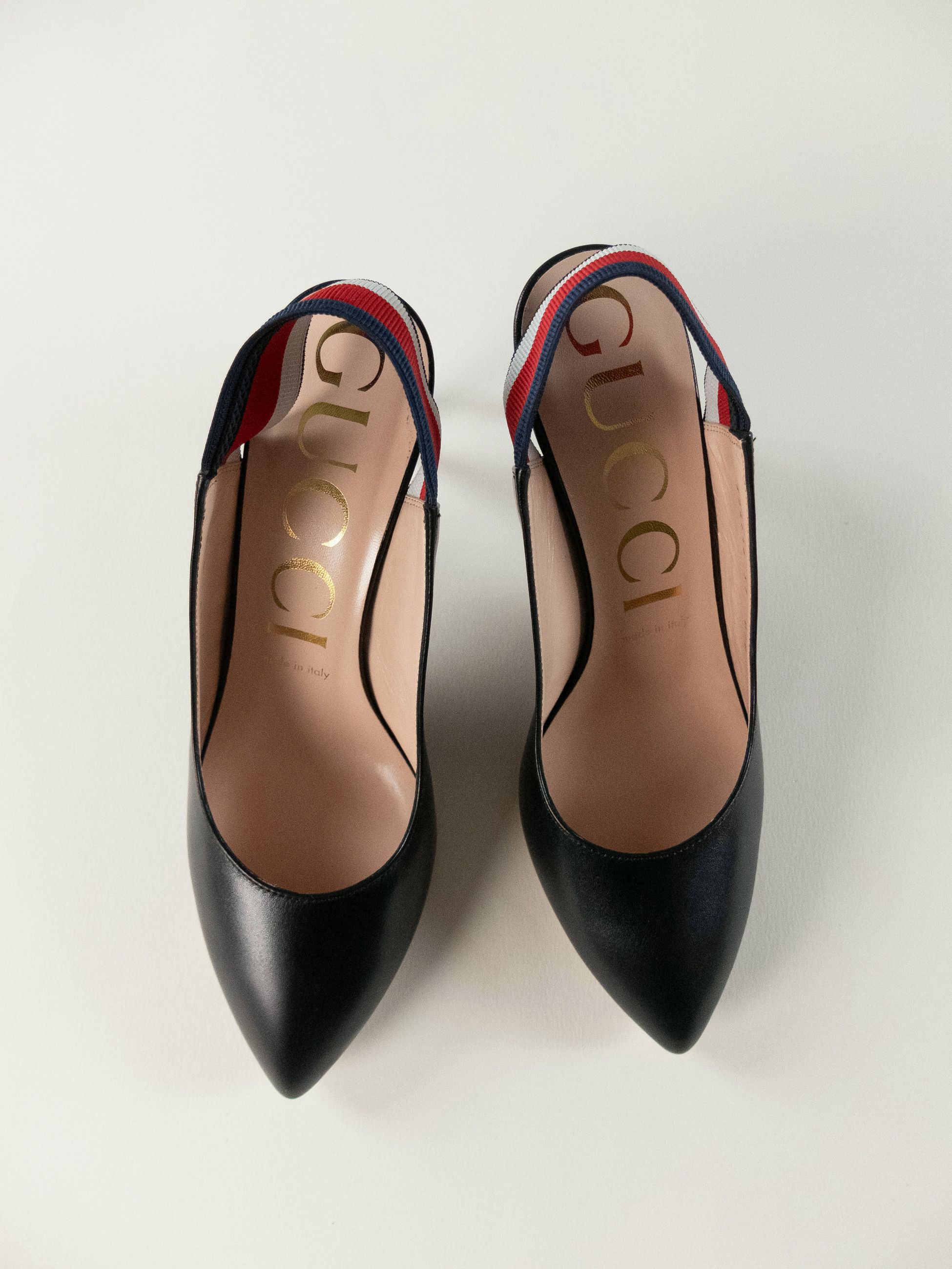 Gucci GUCCI Sylvie black leather slingback pumps sandals 7 37 Size US 7 / IT 37 - 4 Thumbnail