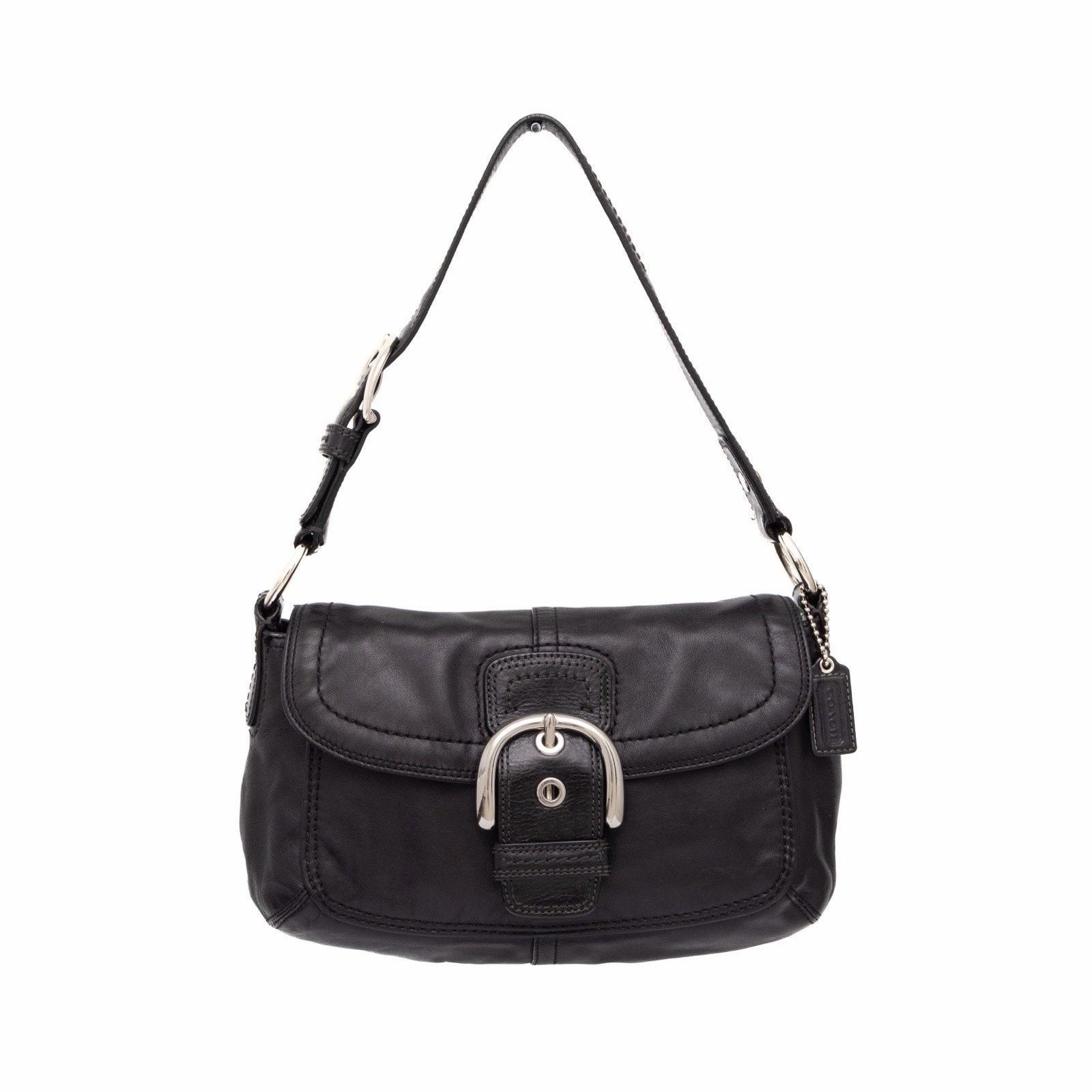 Coach Coach Medium Soho F13105 Y2K Black Leather Flap Shoulder Bag Size ONE SIZE - 1 Thumbnail