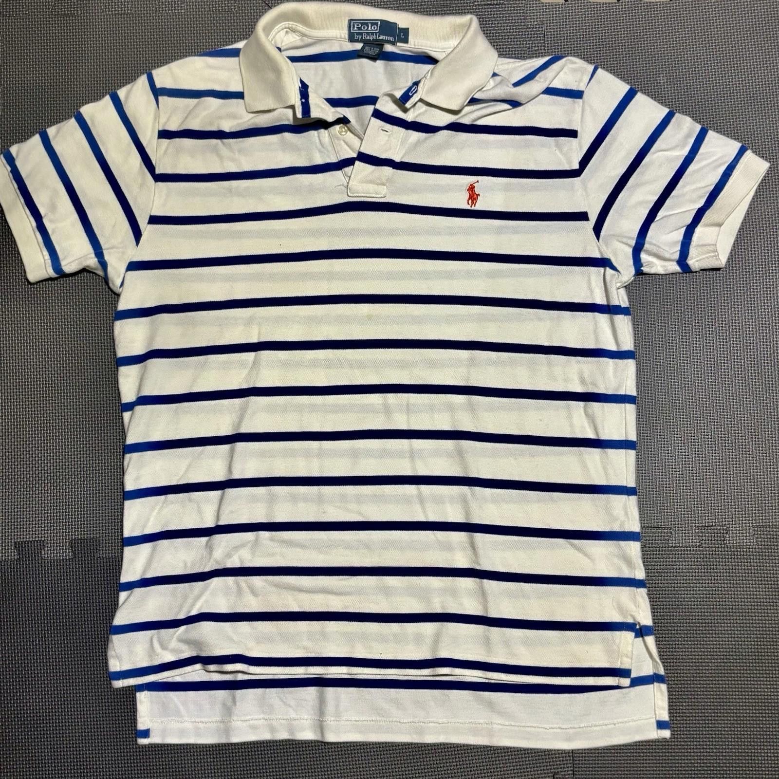 Polo Ralph Lauren Polo Ralph Lauren Men’s Shirt Size Large Striped White Blue Size US XL / EU 56 / 4 - 1 Thumbnail