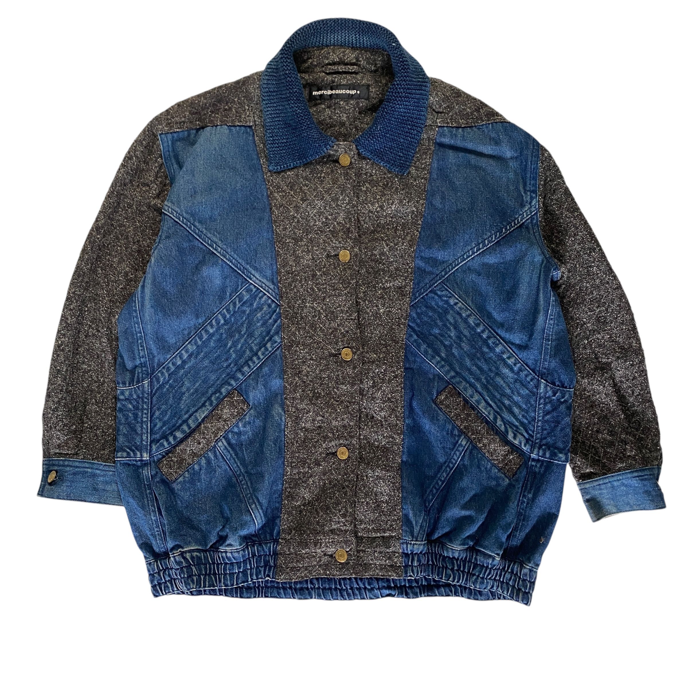 Issey Miyake × mercibeaucoup Vintage Mercibeaucoup Denim Bomber Hybrid Jacket Size US S / EU 44-46 / 1 - 1 Thumbnail
