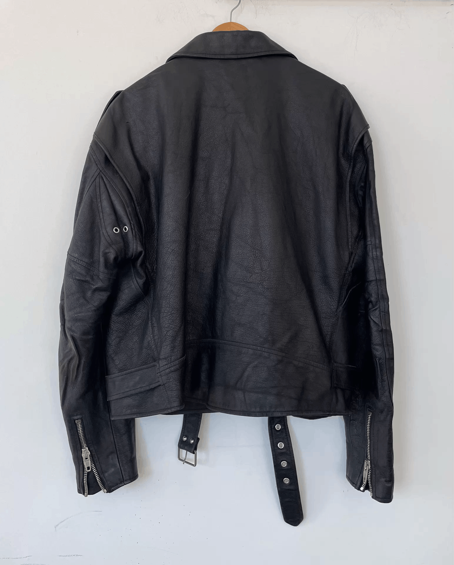 Balenciaga Balenciaga 17FW Men's VintageWashed Biker Leather Jacket Ｑ21 Size US L / EU 52-54 / 3 - 2 Thumbnail