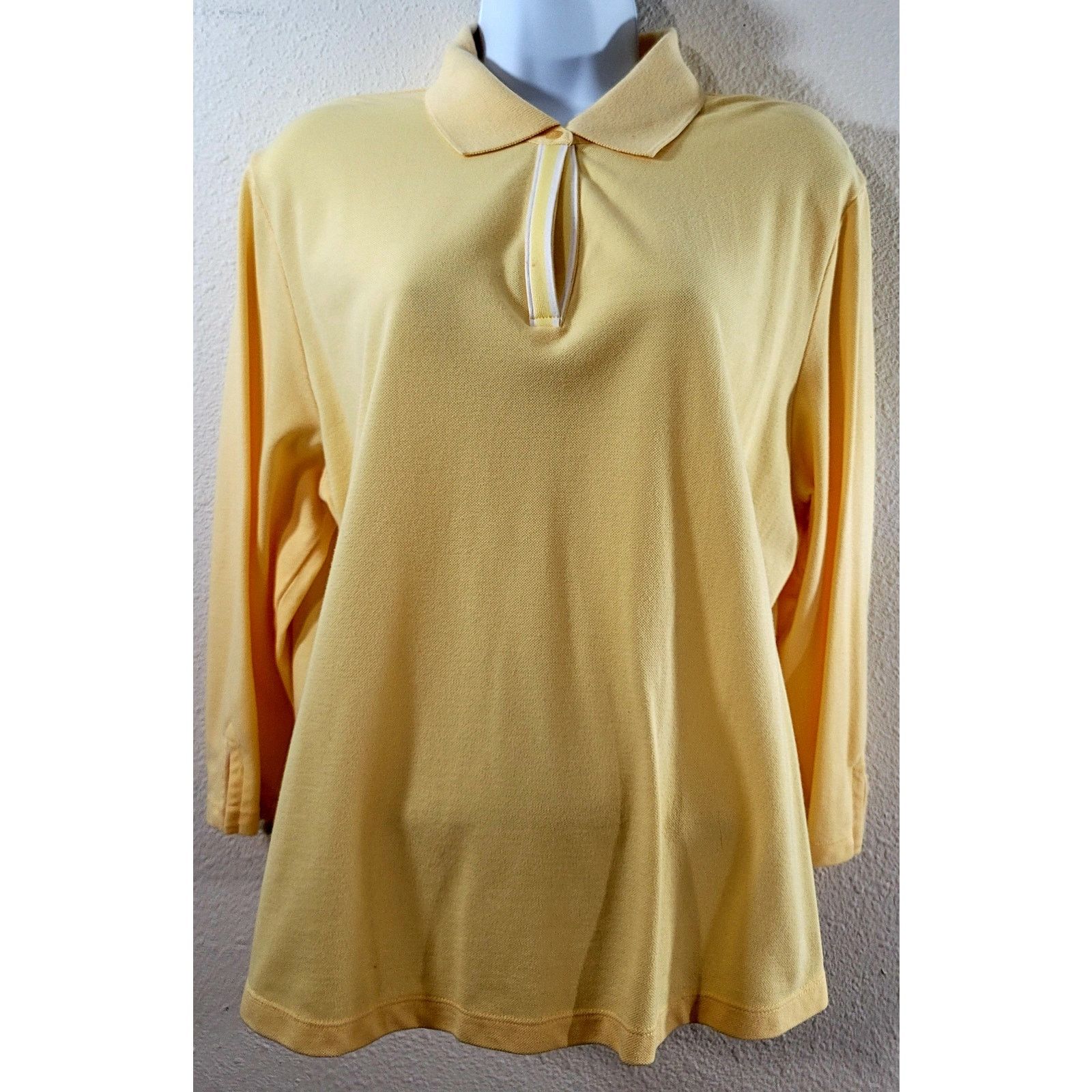 Other Draper's & Damon's Yellow Long Sleeve Polo Top XL Size XL / US 12-14 / IT 48-50 - 1 Thumbnail
