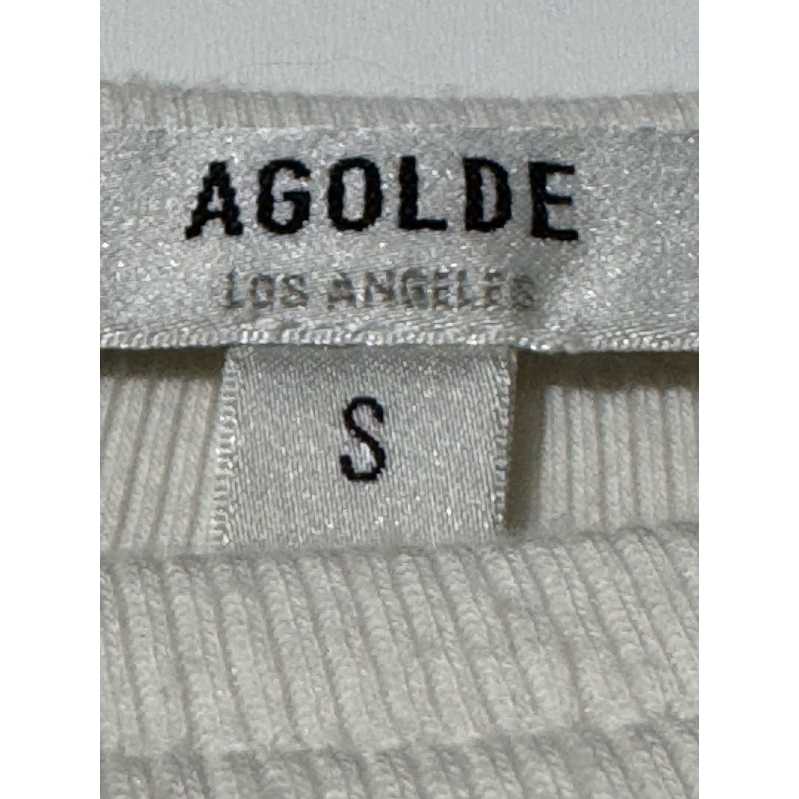 Agolde Agolde Ribbed Short Sleeve Ivory Shirt vory Size Small Size S / US 4 / IT 40 - 4 Thumbnail