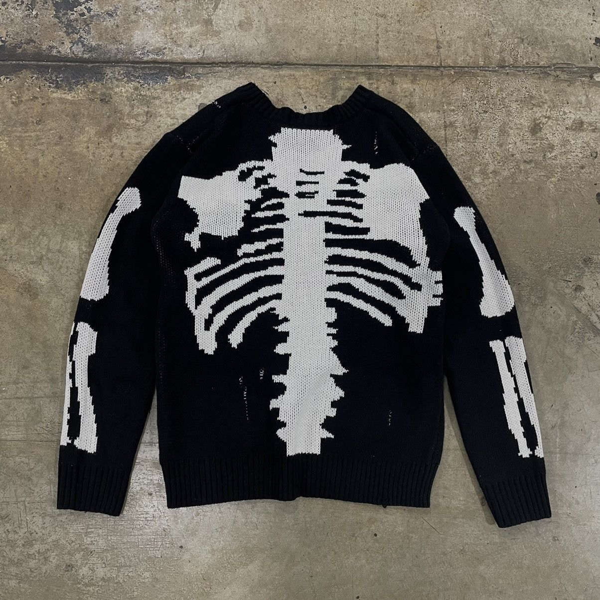 Vintage Crazy vintage 90s Skeleton bones opium Cart style sweater | Grailed