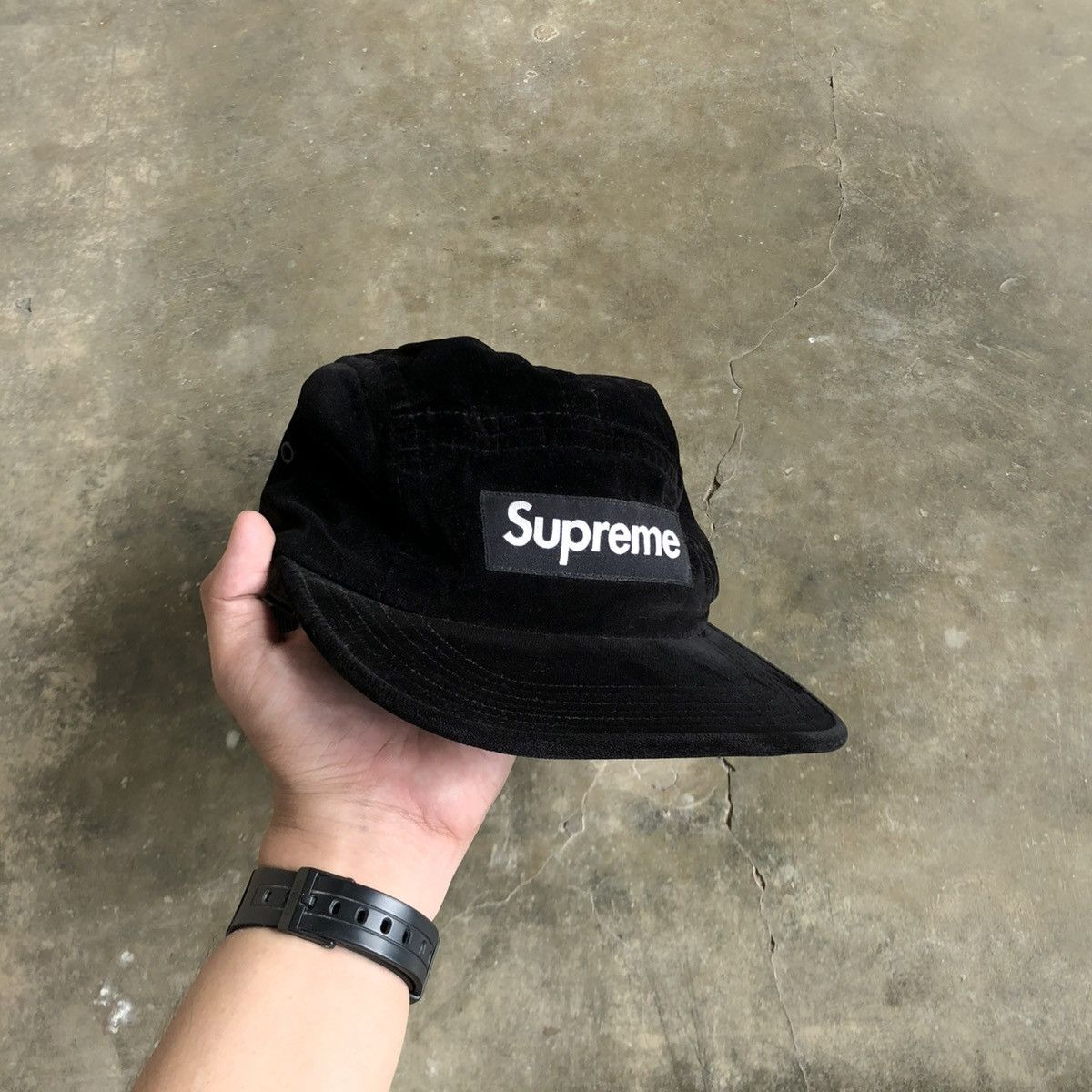 Supreme Supreme Camp Cap Velvet Black Size ONE SIZE - 2 Thumbnail
