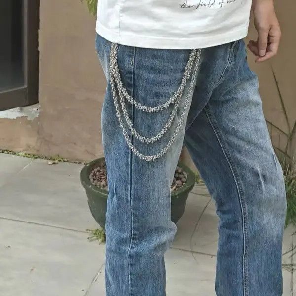 Jewelry Fukiishi x Hin Bead Flower Three Tier Silvery Pants Chain Size ONE SIZE - 2 Thumbnail