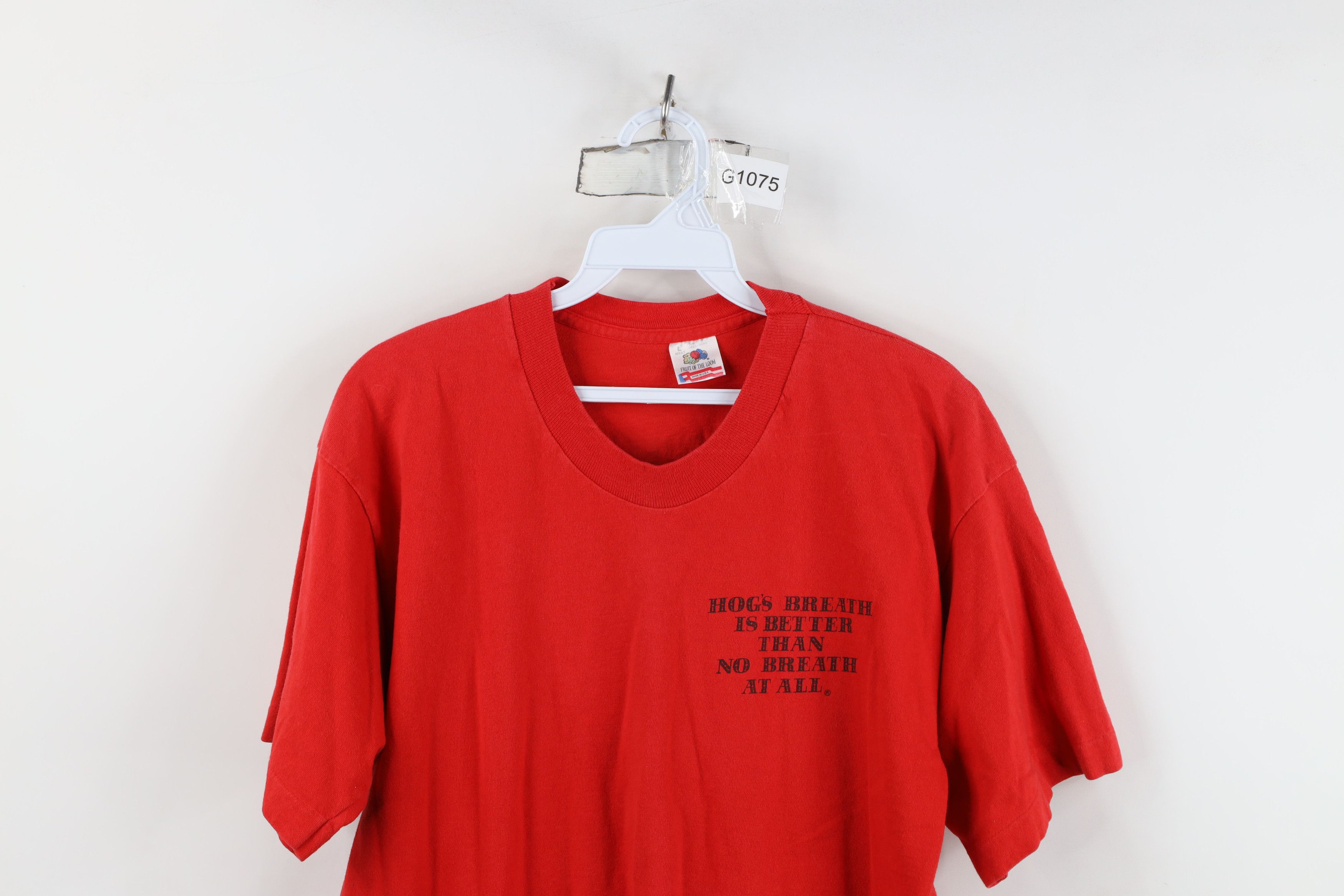 Vintage Vintage 90s Streetwear Breath Saloon T-Shirt Red Cotton USA Size US L / EU 52-54 / 3 - 2 Thumbnail