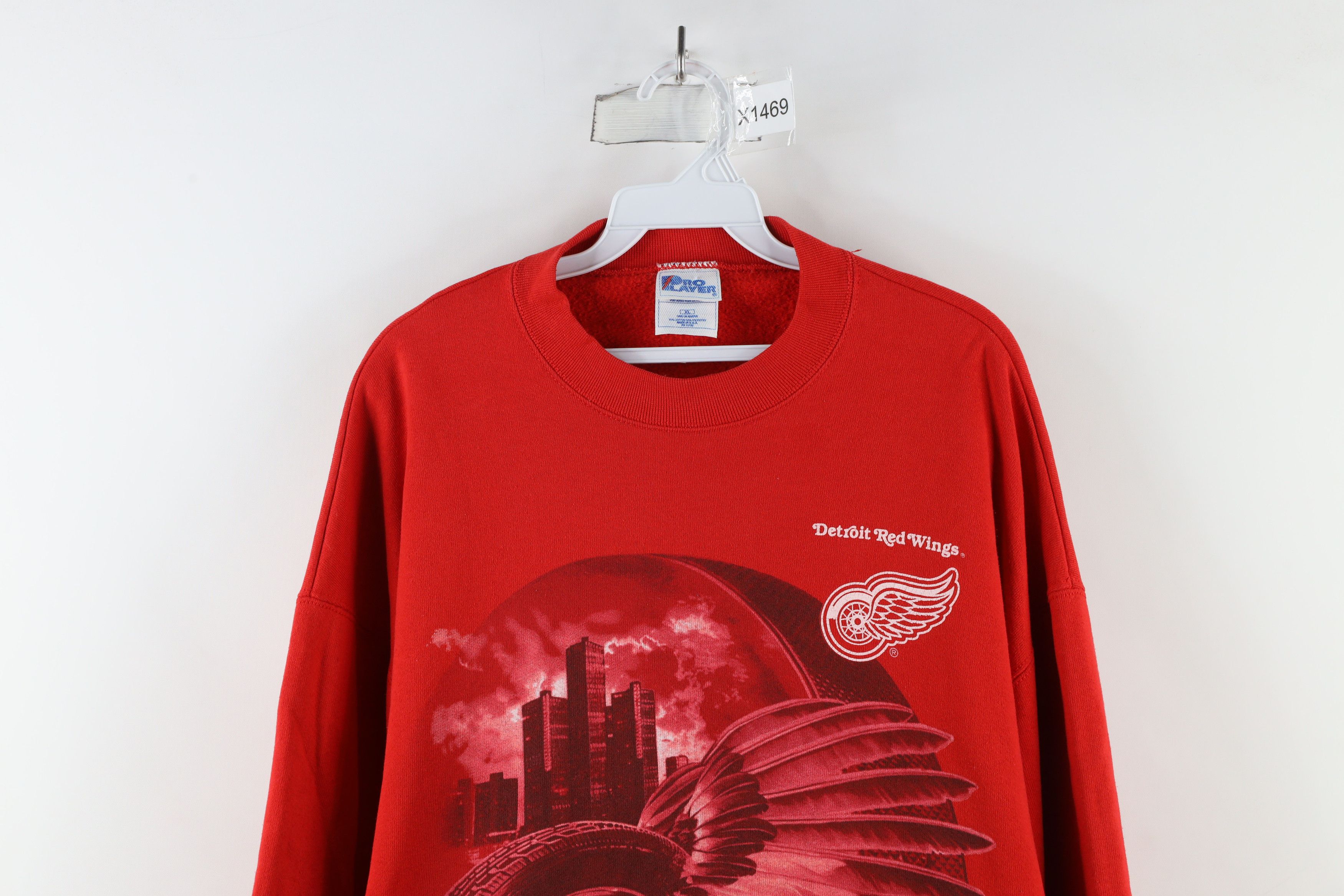 Vintage Vintage 90s Out Detroit Red Wings Hockey Sweatshirt Red Size US XL / EU 56 / 4 - 2 Thumbnail