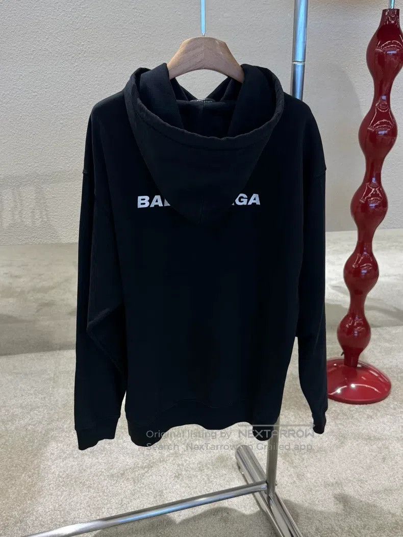 Balenciaga Balenciaga Logo Embroidered Hooded Sweatshirt Size US XS / EU 42 / 0 - 3 Thumbnail