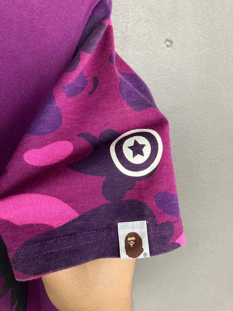 Bape Bape WGM Purple Camo Shark Tee Size US S / EU 44-46 / 1 - 6 Thumbnail