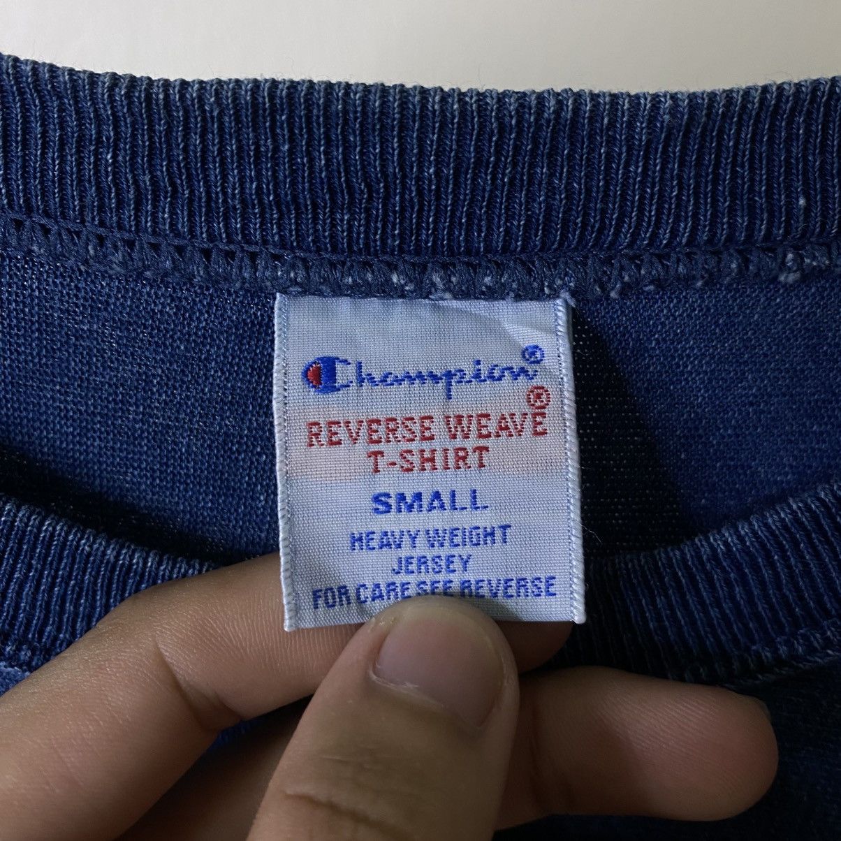 Champion 2000s Champion Reverse Weave Blue Denim Tee Size US S / EU 44-46 / 1 - 4 Thumbnail