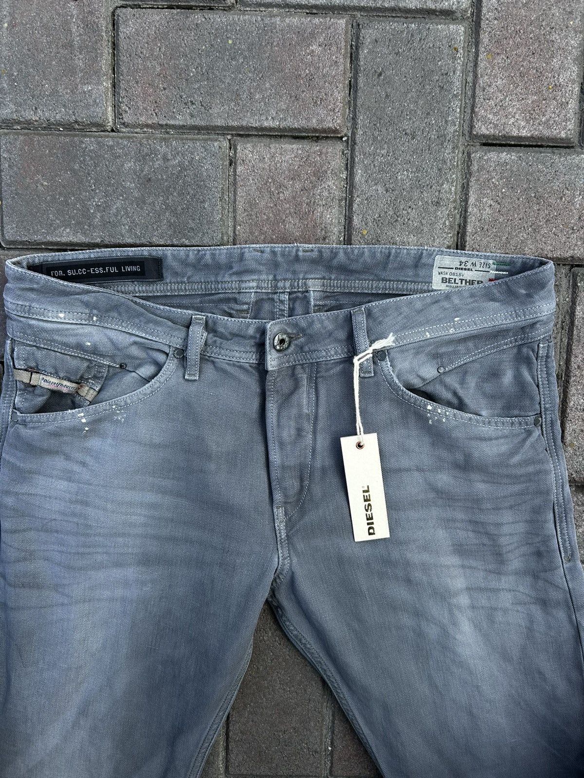 Designer × Diesel × Vintage Diesel Belther Jeans Size US 34 / EU 50 - 2 Thumbnail