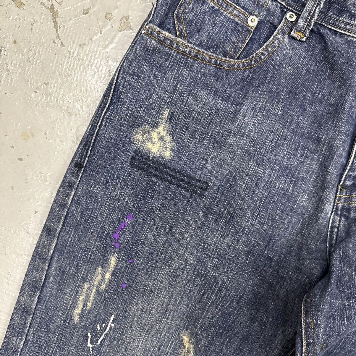 If Six Was Nine Handmade Embroid Paint Splatter Distressed Denim Jeans Jag Size US 33 - 7 Thumbnail