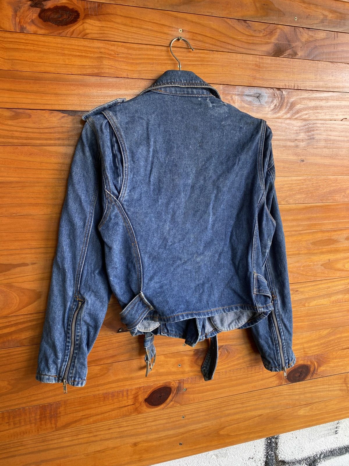 Japanese Brand A2F All About Fashion Vintage Style Denim Motorcycle Jacket Size US S / EU 44-46 / 1 - 10 Thumbnail