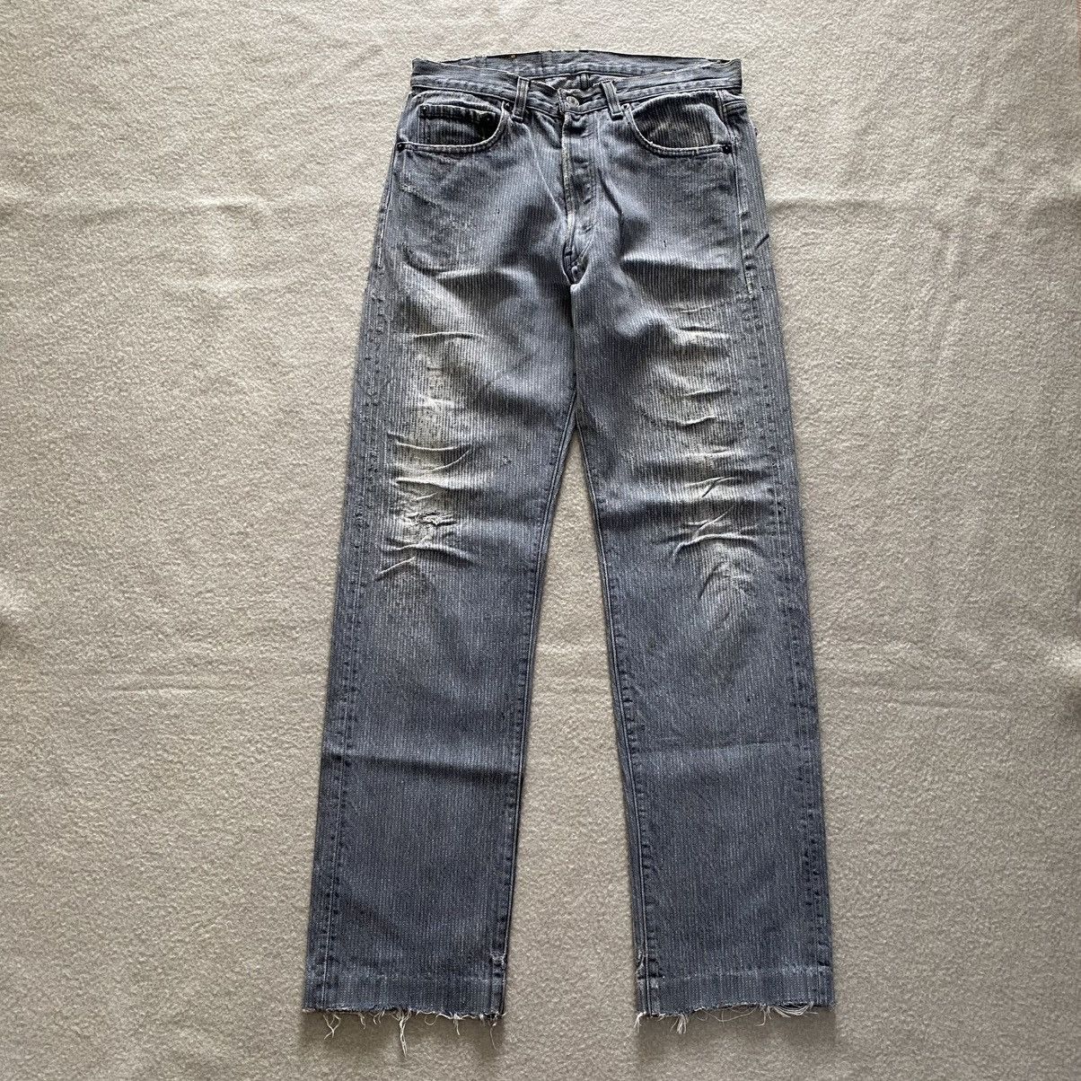 Levi's × Vintage Vintage 80's Levis 501 Herringbone Distressed Denim w29 Size US 29 - 1 Thumbnail
