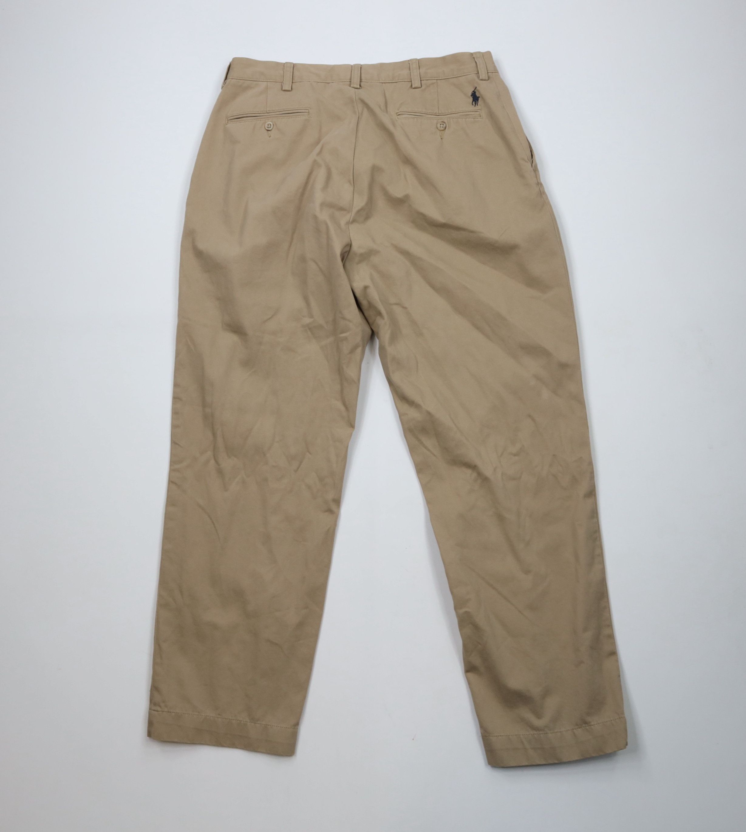 Ralph Lauren × Vintage Vintage 90s Ralph Lauren Wide Leg Chino Pants Beige Cotton Size US 34 / EU 50 - 8 Thumbnail