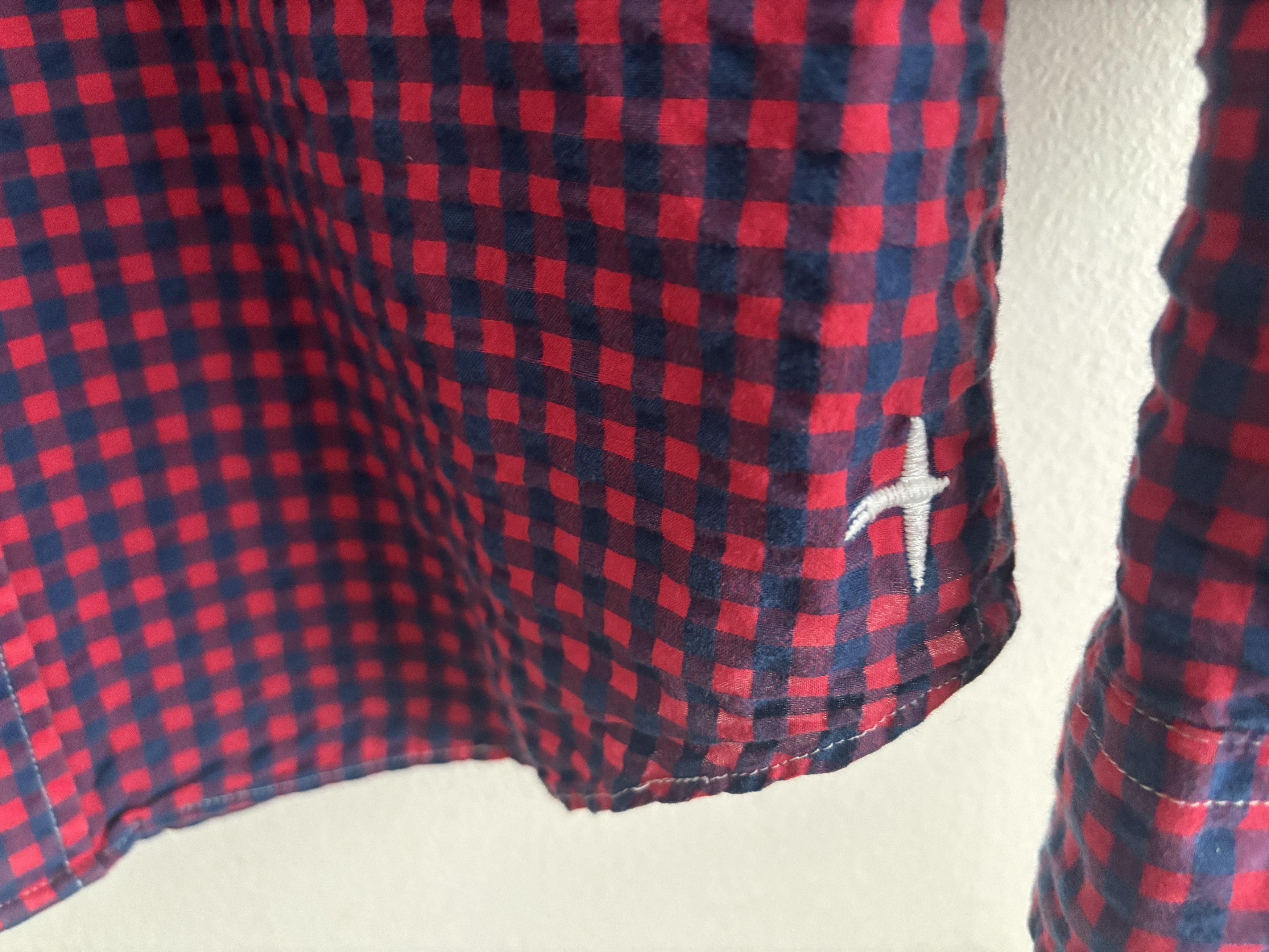 Relwen Gingham Cotton Seersucker Long Sleeve Button Down Shirt Size US S / EU 44-46 / 1 - 5 Thumbnail