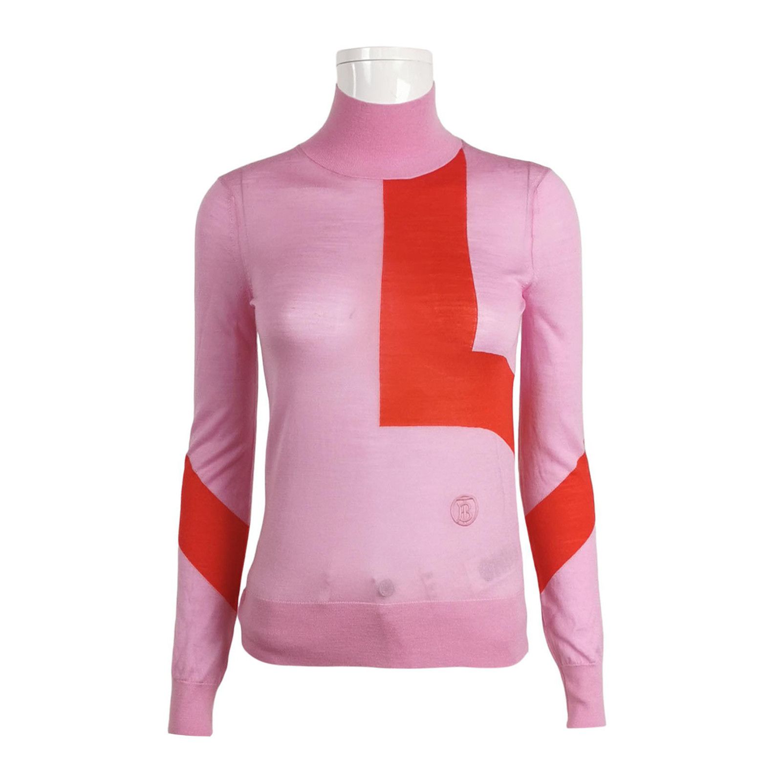 Burberry Burberry Color-Block Wool-Silk Blend Turtleneck Sweater 0079 Size US XXS / EU 40 - 1 Thumbnail