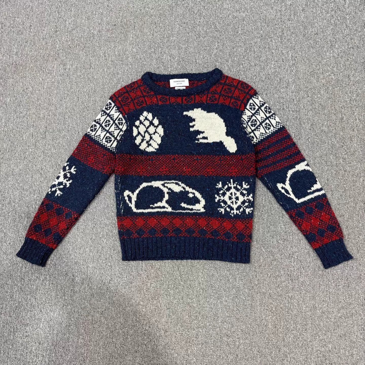 Thom Browne Thom Browne animal print sweater 2 99 new Size US M / EU 48-50 / 2 - 1 Thumbnail