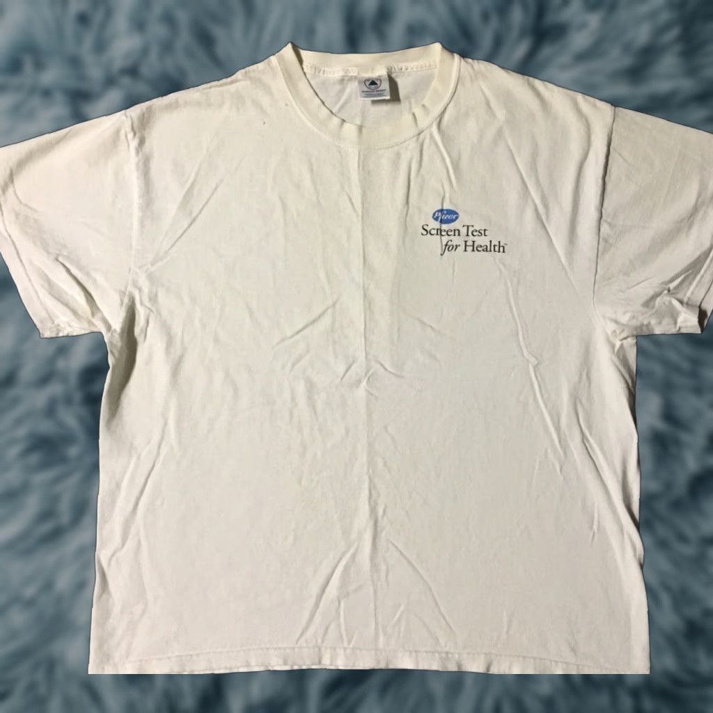 Vintage **VINTAGE 90s Pfizer Screen Test WHITE Faded Shirt XL** User: Vintage 90s Pfizer Screen Test WHITE Faded Shirt XL Size US XL / EU 56 / 4 - 1 Thumbnail