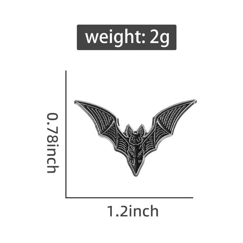 Jewelry Bat Enamel Pins Gothic Punk Halloween Brooch Collar Badge Size ONE SIZE - 5 Thumbnail