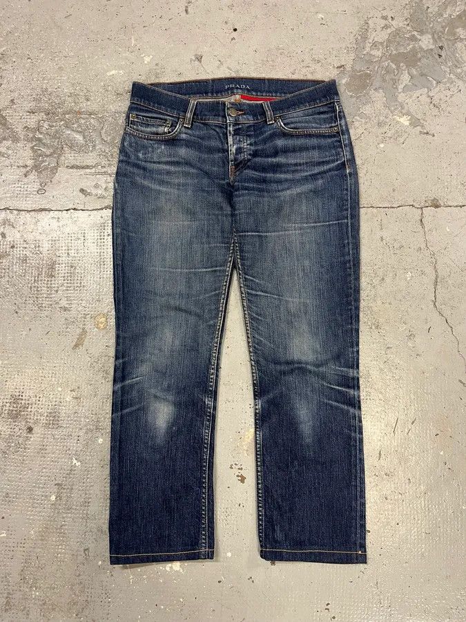 Designer × Prada × Vintage 2000s Prada Blue Faded Denim Jeans Size US 39 - 1 Thumbnail